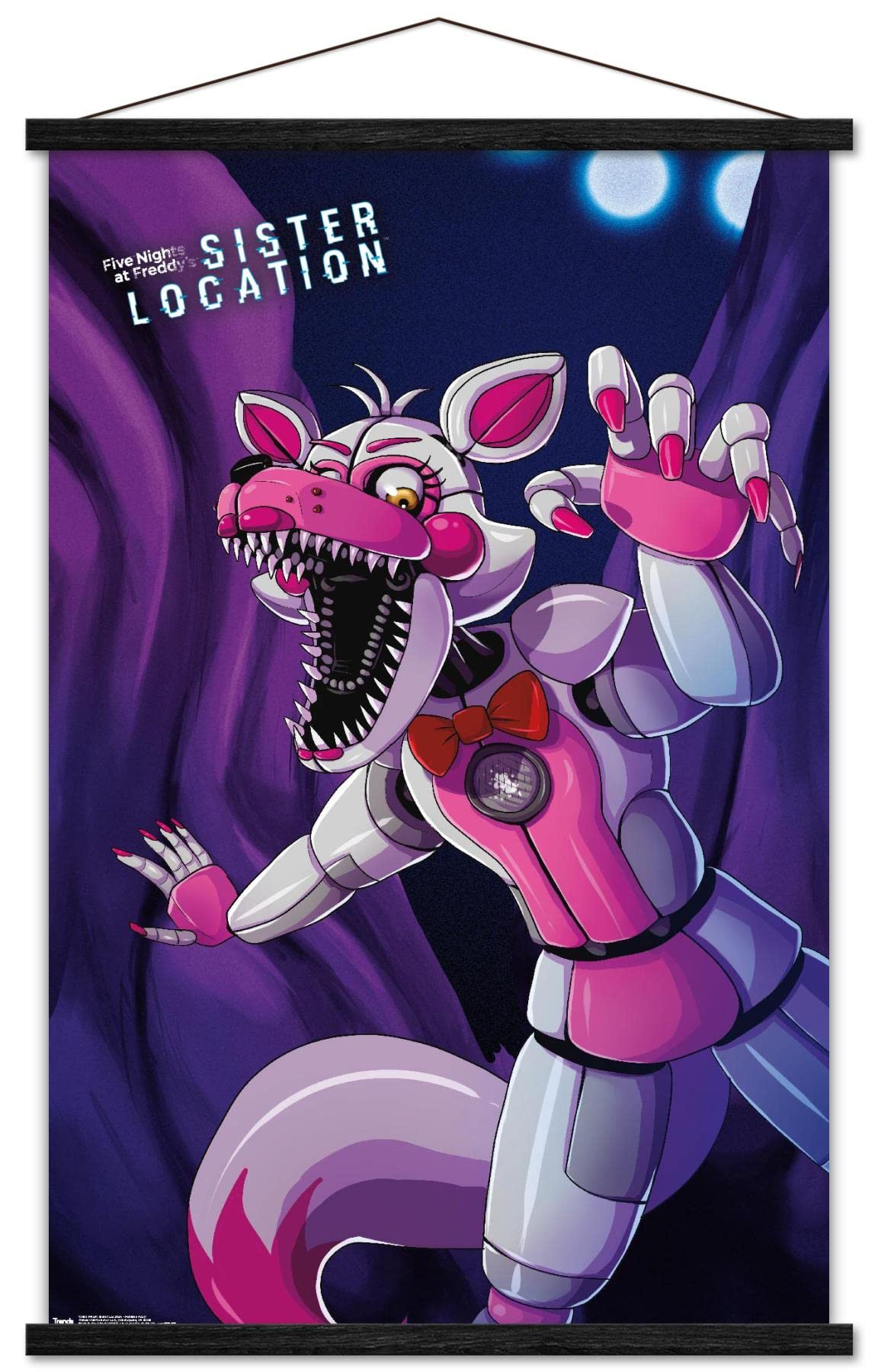Trends International Five Nights At Freddy'S: Sister Location - Funtime Foxy Wall Poster, 22.375'' X 34'', Premium Print And Bla