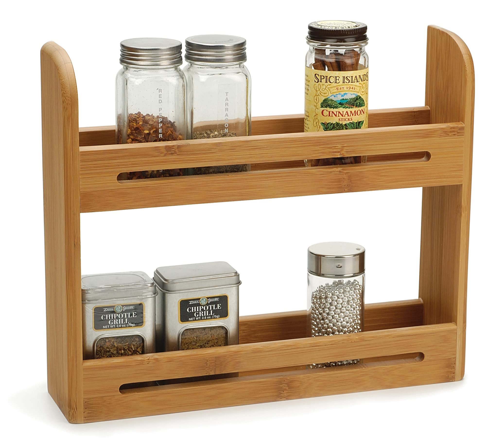 Rsvp International Bamboo Collection Countertop D  Cor For Kitchen & Tabletop, Spice Rack, 12X2.75X10.25