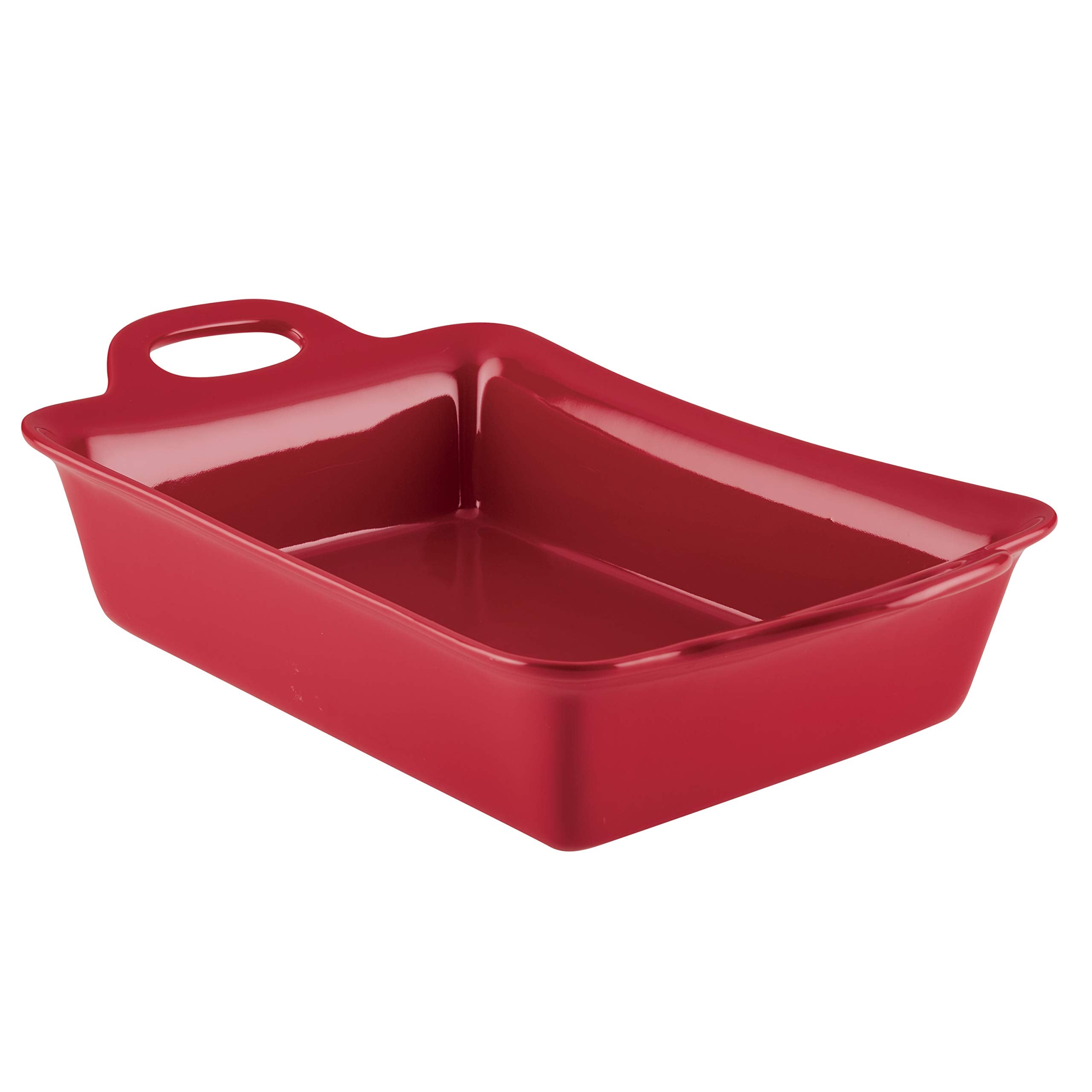 Rachael Ray Solid Glaze Ceramics Bakeware / Baking / Lasagna Pan, 9 Inch x 13 Inch, Red