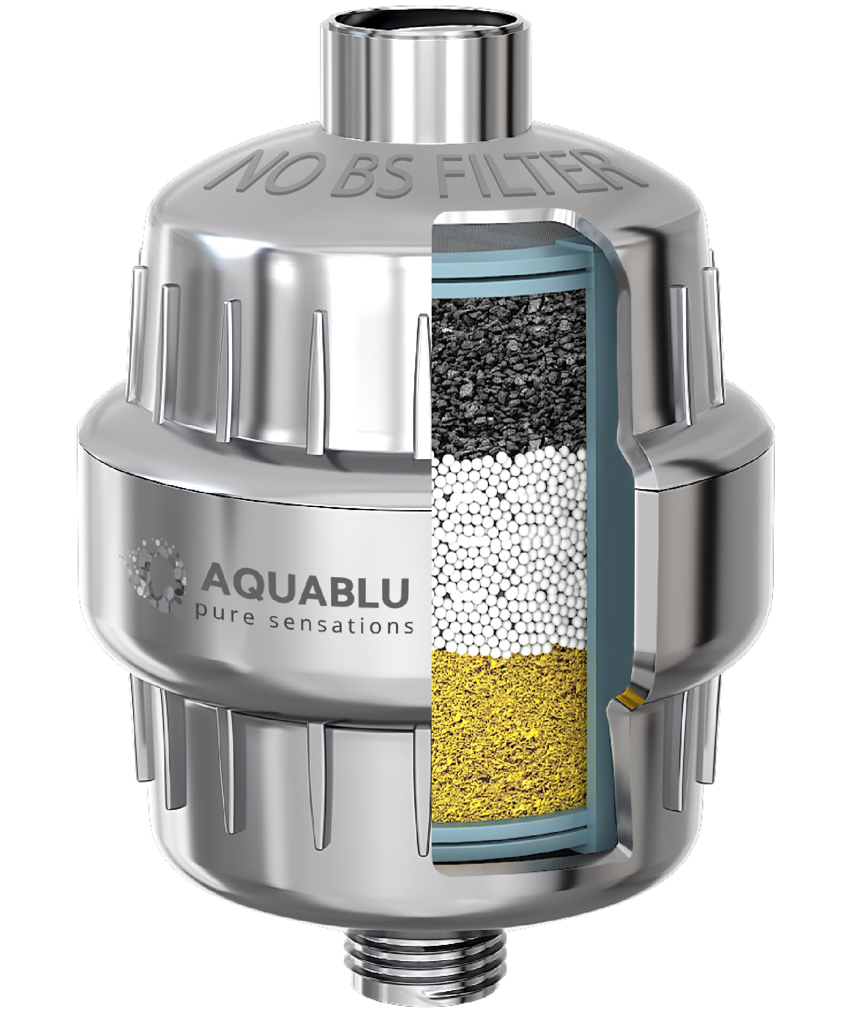 Heavy Duty No Bs Shower Filter - 99% Removal Shower Head Filter For Hard Water, Chlorine, Heavy Metals, Fluoride, Micro-Life, Or