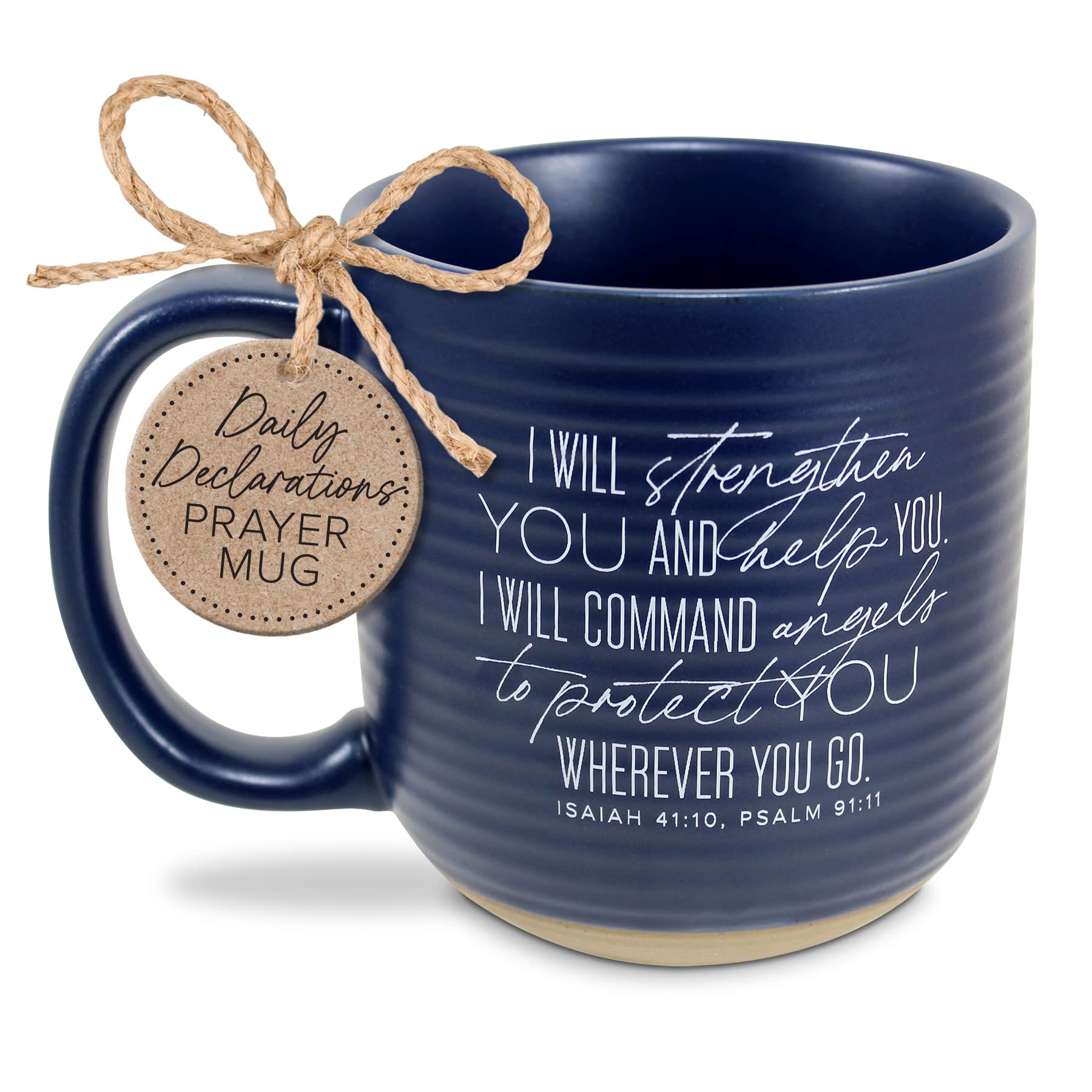 Lighthouse Christian Products Strengthen and Help You Blue 20 Ounce Ceramic Coffee Cup Mug