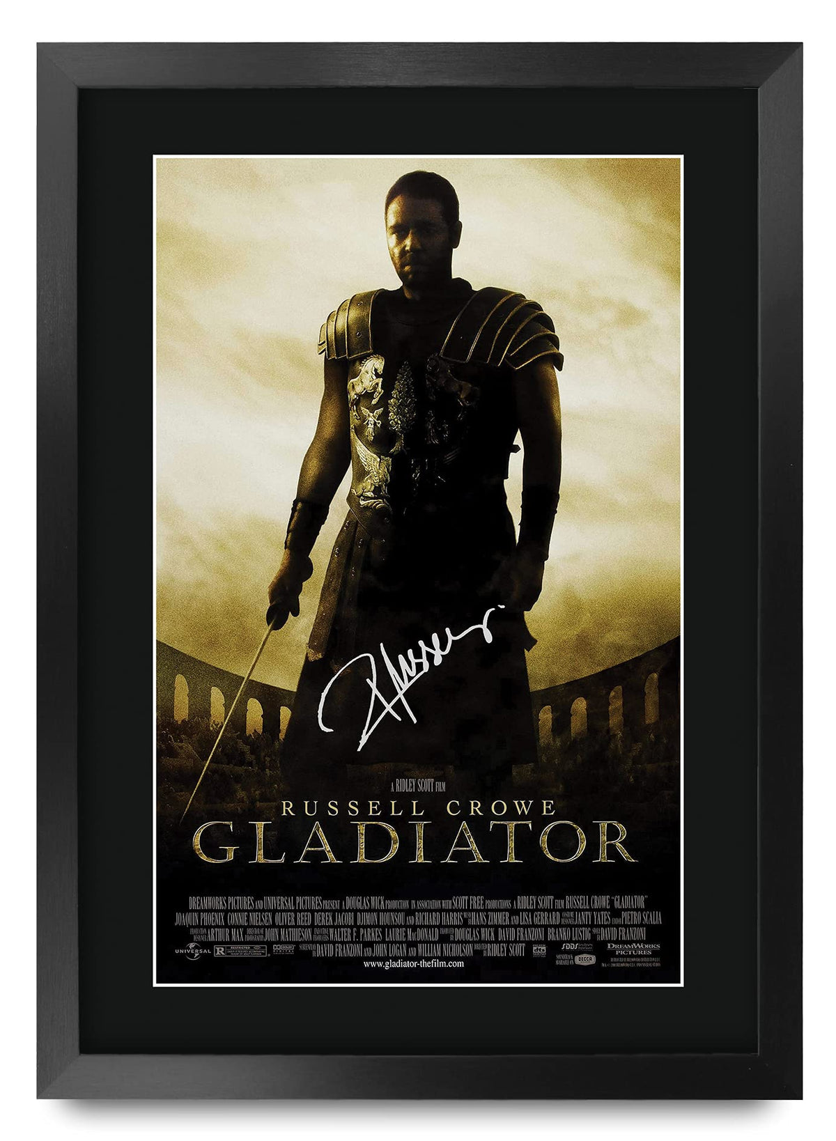 Hwc Trading Gladiator Gifts Printed Poster Signed Autograph Picture For Movie Memorabilia Fans - 16'' X 12'' Framed