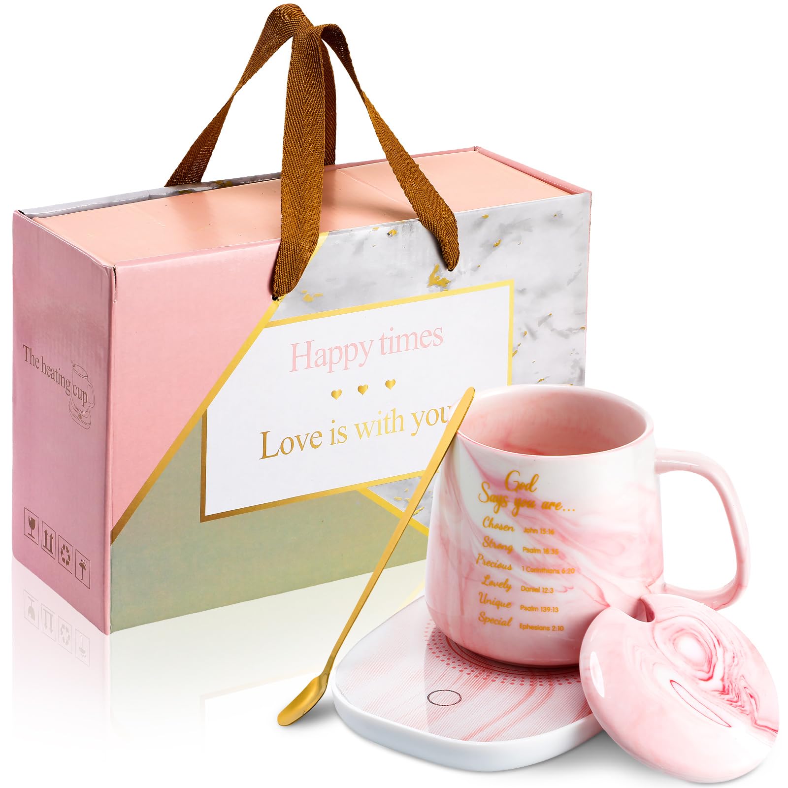 Nitial Bible Verse Coffee Mug Warmer Set Christian Coffee Mug Warmer