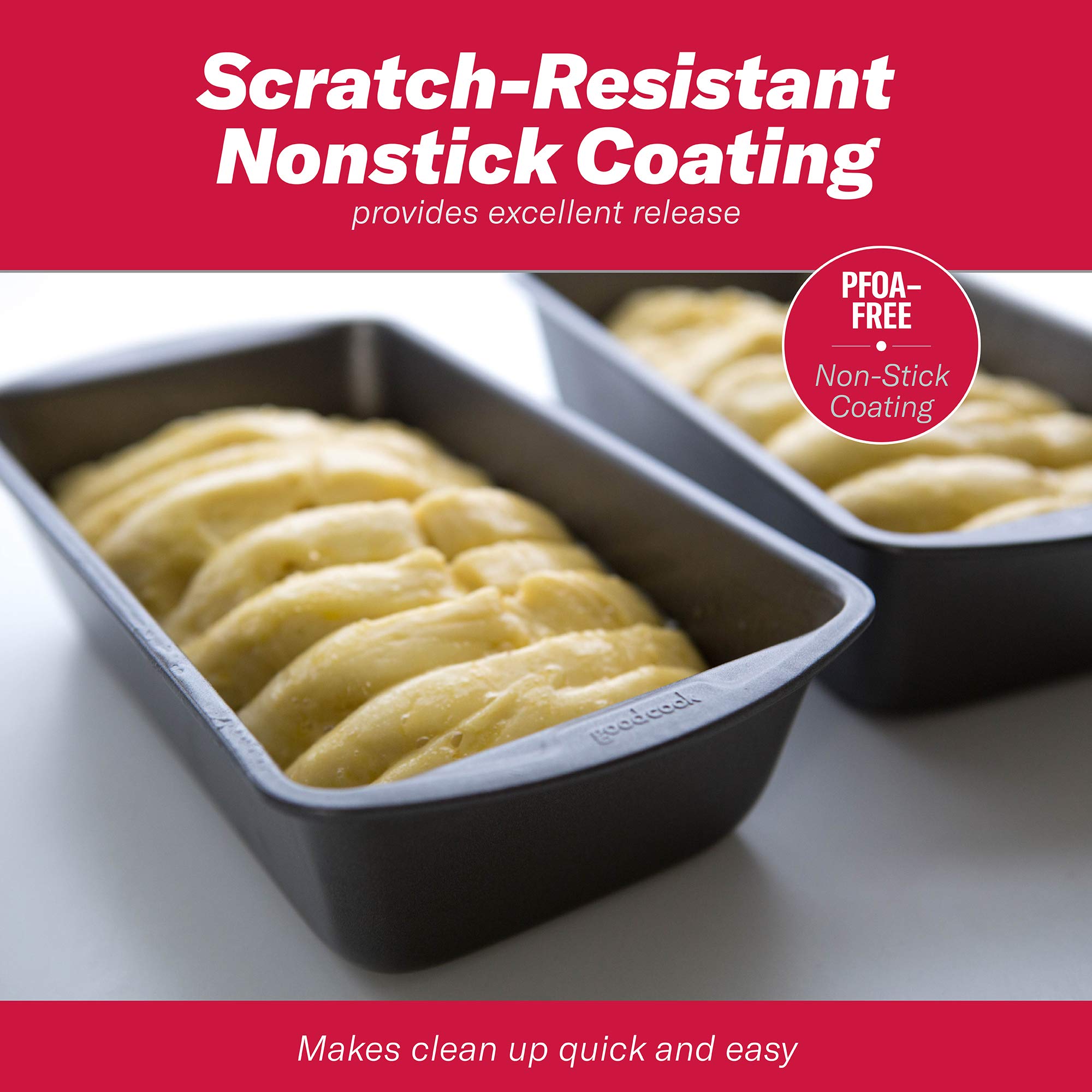 Good Cook Set Of 2 Nonstick Steel Loaf Pans, Standard-Sized 9'' X 5''
