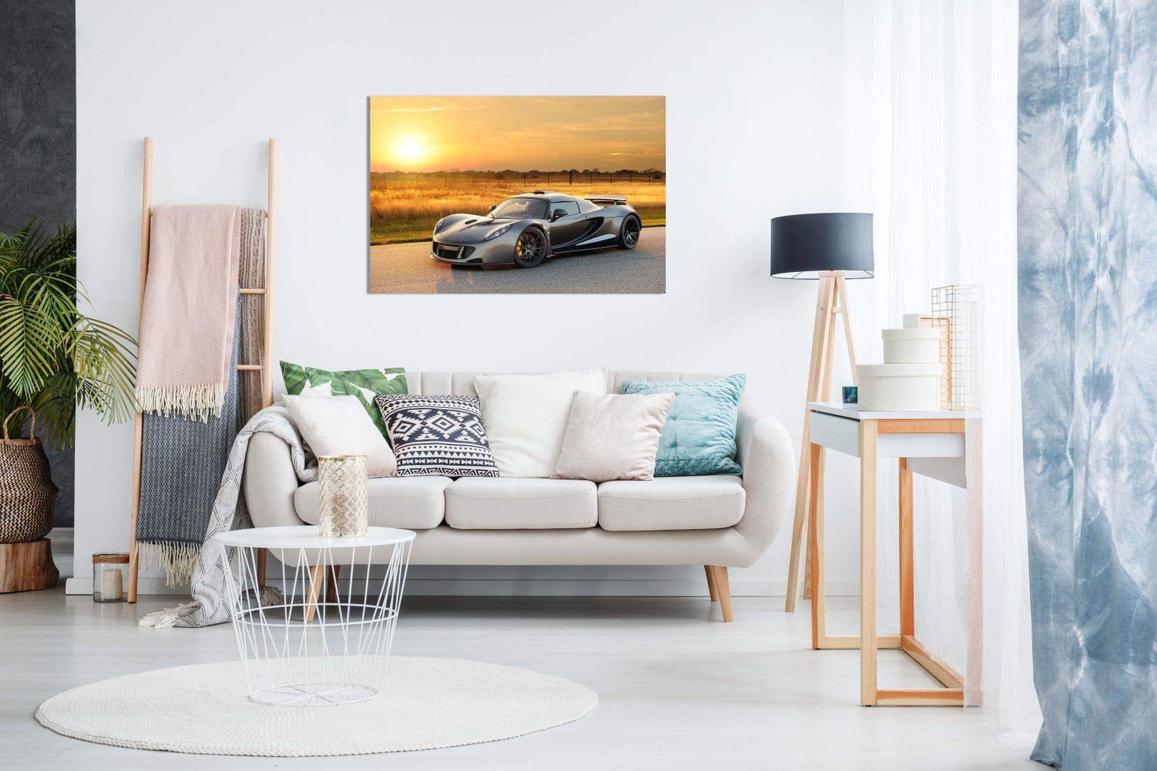 Hennessey Venom Gt Super Car Canvas Wall Art Picture Print (18X12In)