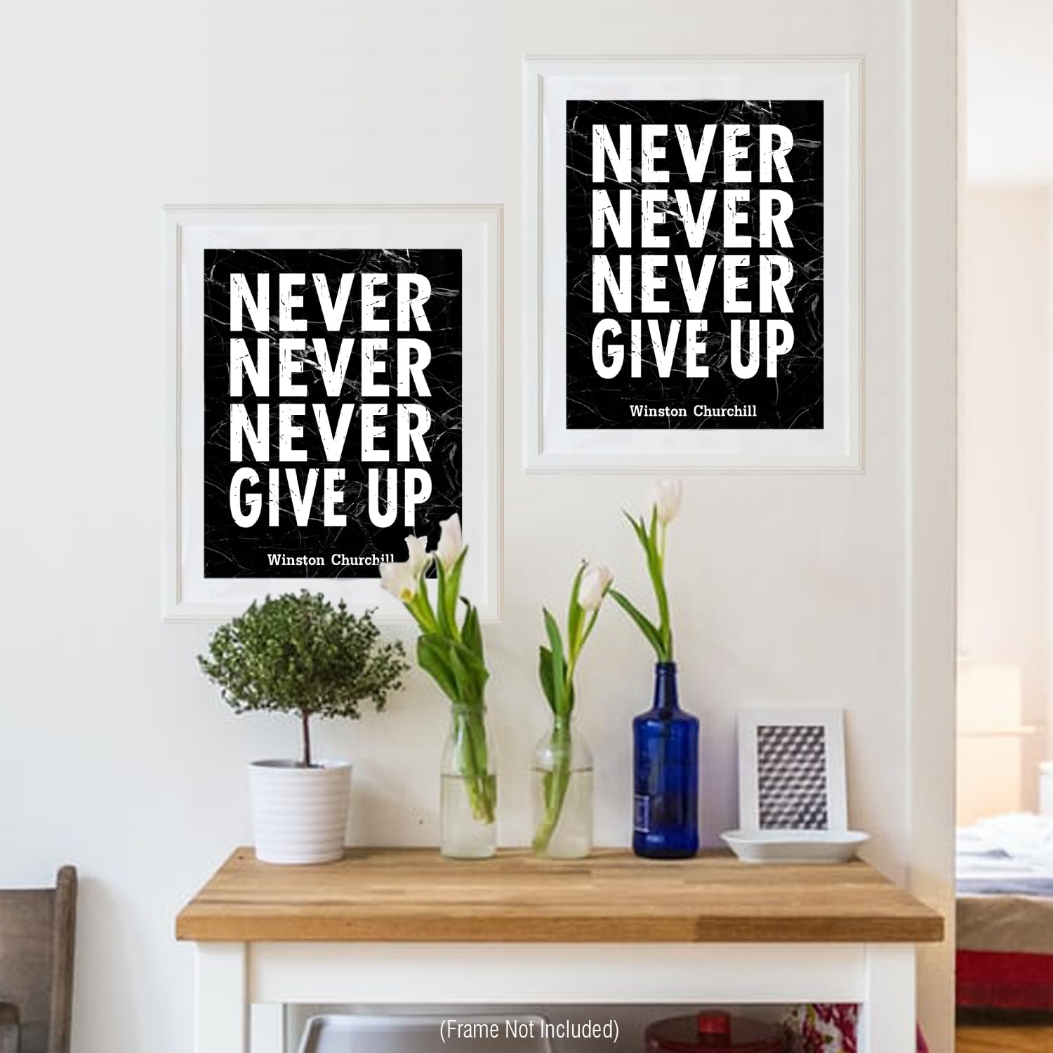 Mega Format Inspirational Wall Art Poster Prints Ready To Be Framed Never Give Up-Dreams Positive Quote Motivational Artwork Pic