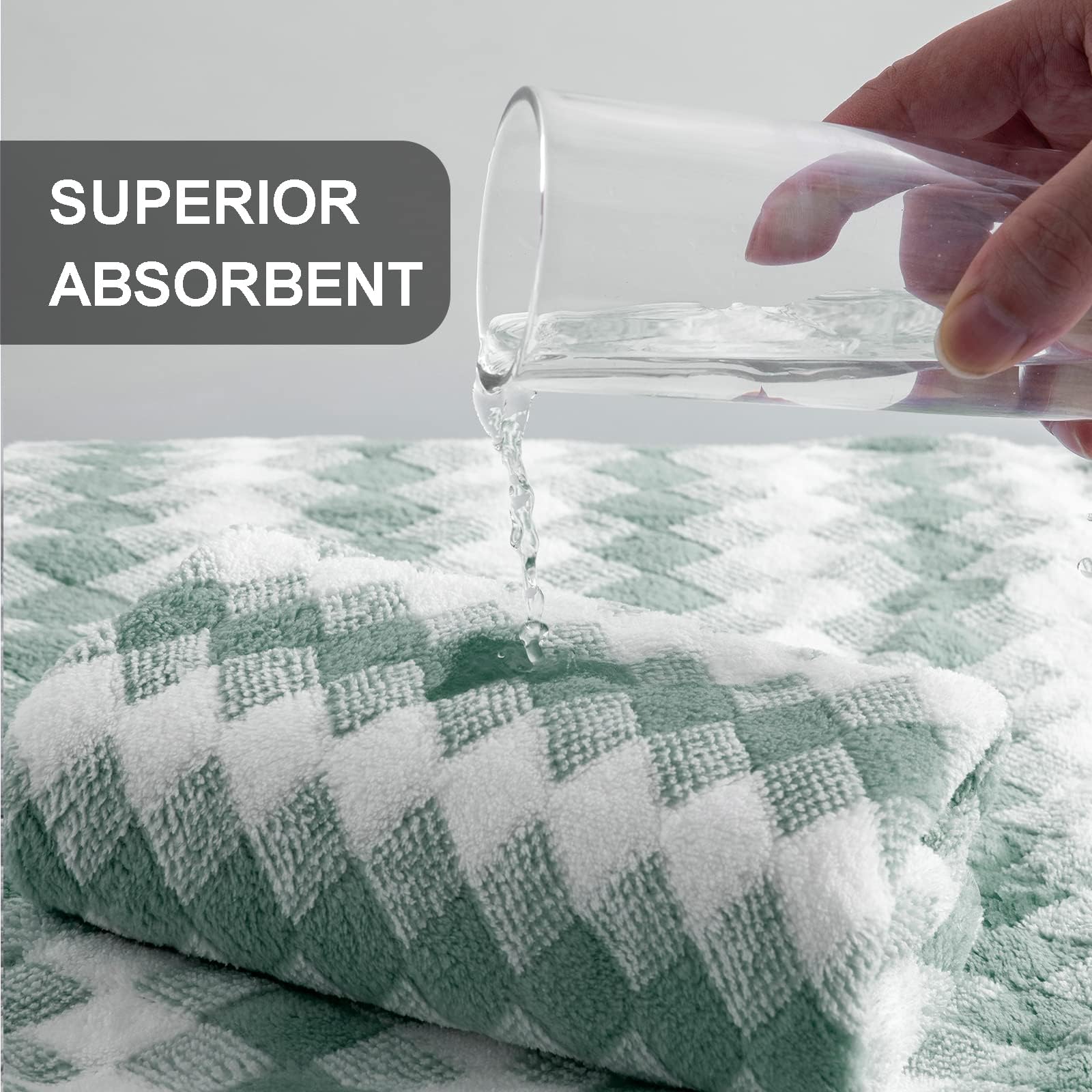 8 Piece Bathroom Towel Set Green |2 Oversized Large Bath Towels Sheet,2 Hand Towels And 4 Washcloths| 600Gsm Ultra Soft Luxury P