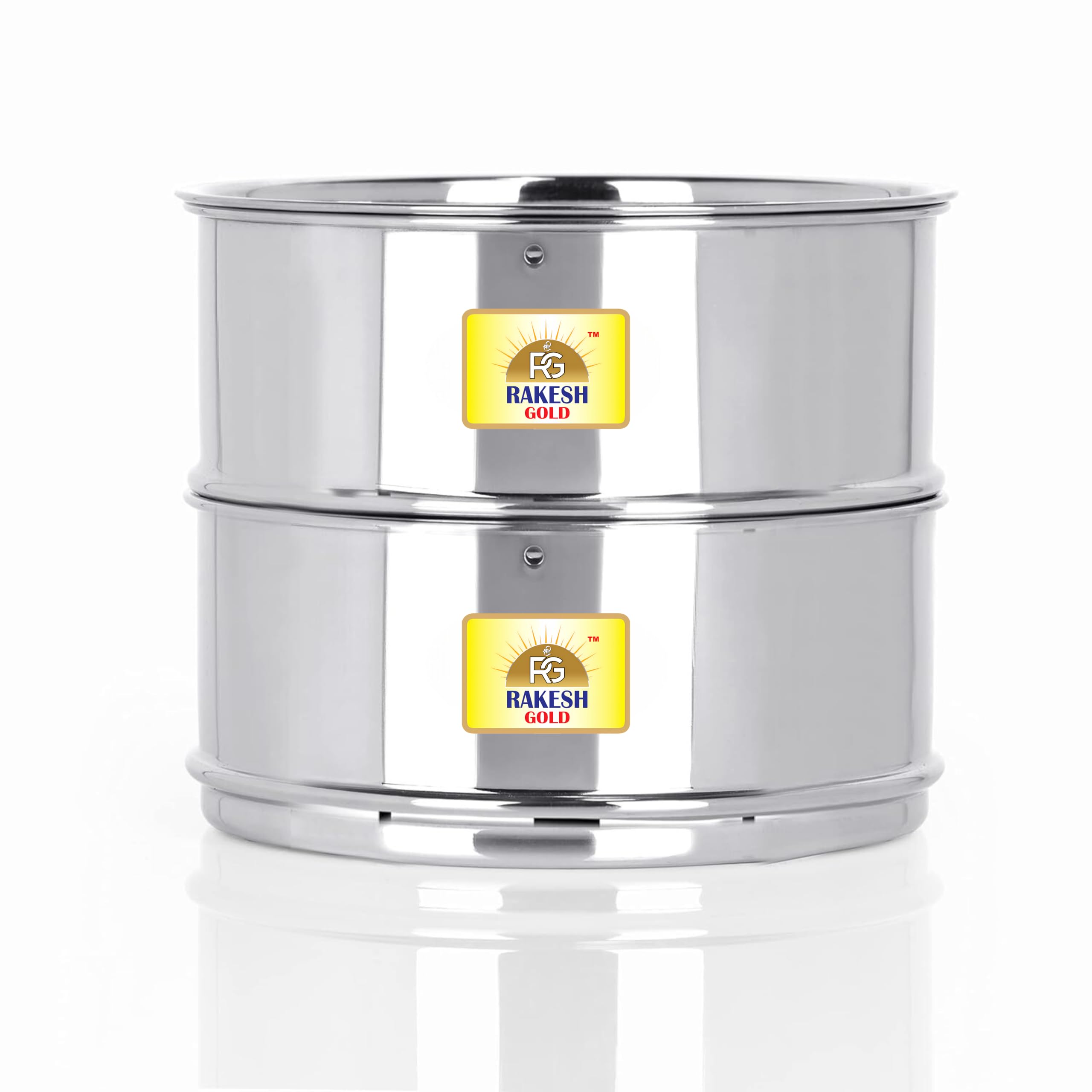 Rakesh Gold Stainless Steel Stackable Separator Bowls (Outer Lid Cooker, 3L CookerS Containers)