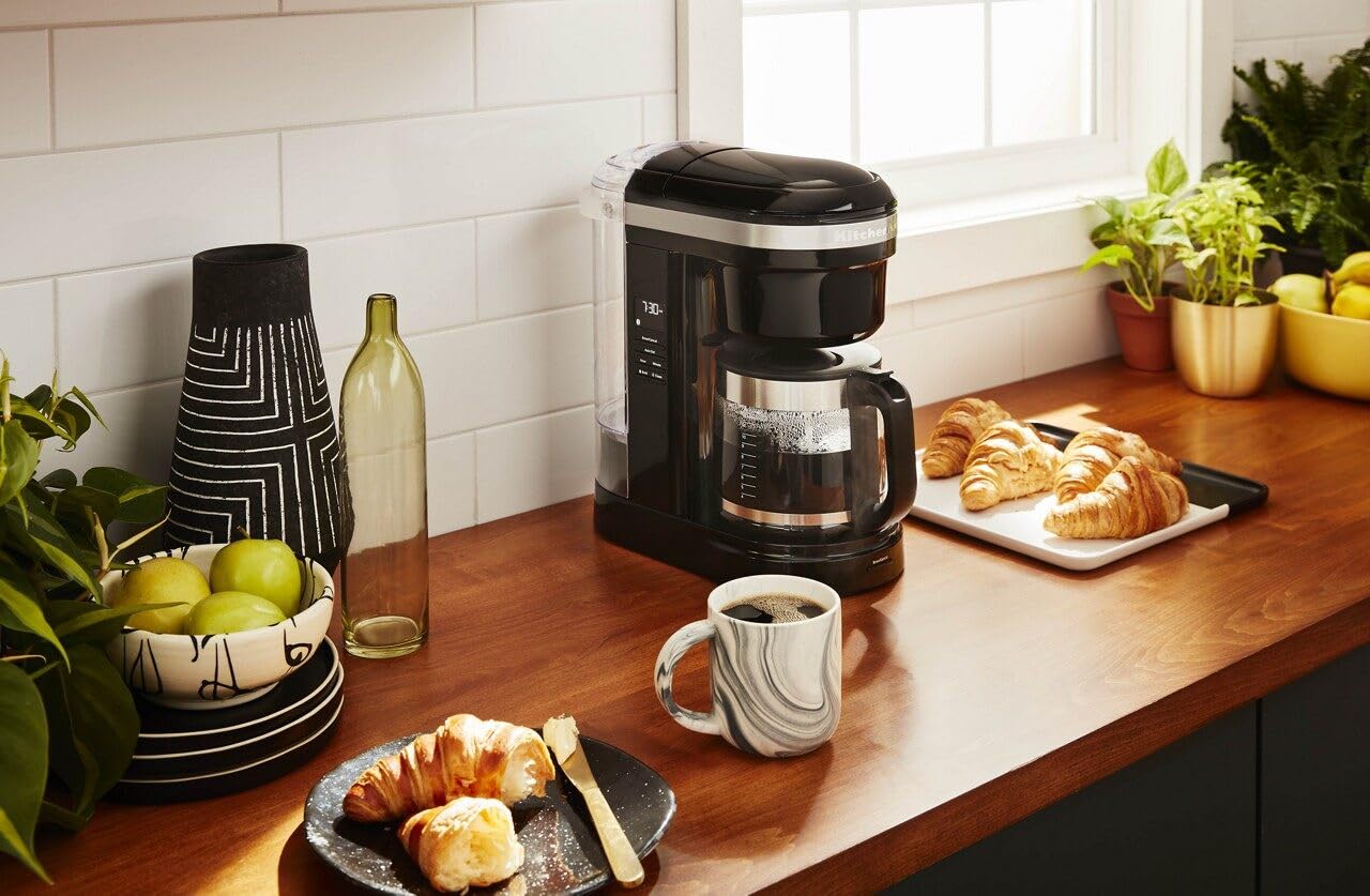 Kitchenaid Kcm1208Ob Drip Spiral Showerhead Coffee Maker, 12 Cup, 7.17''D X 13.4''W X 14.34''H, Onyx Black