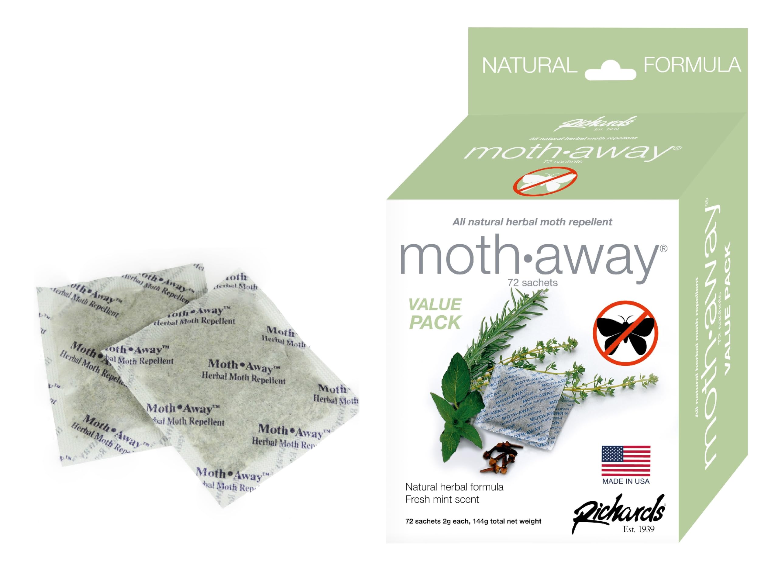 Richards Moth Away/Herbal - Value Pack - 72 Sachets