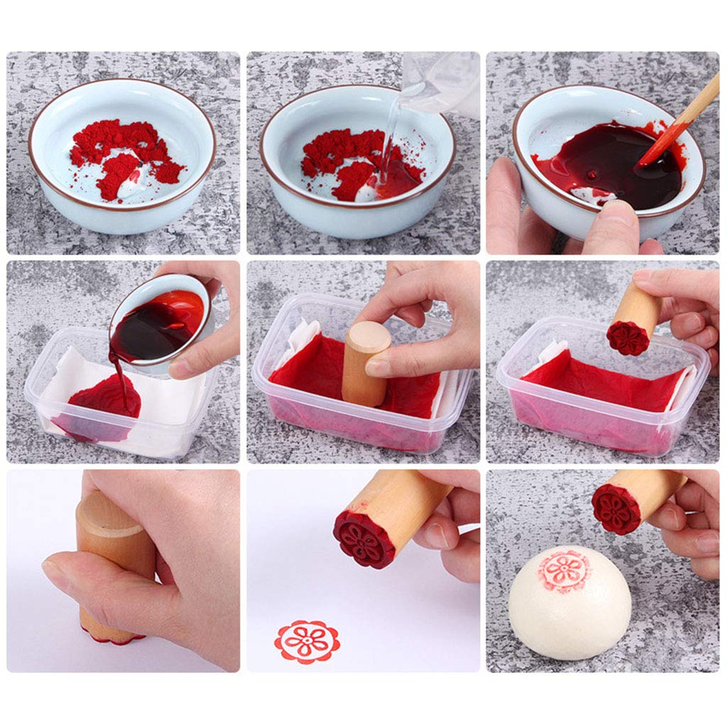 Xdodnev 5Pcs/Set Cake Mold Wood Dessert Seal Stamp Chinese Moon Cookie Baking Decorating