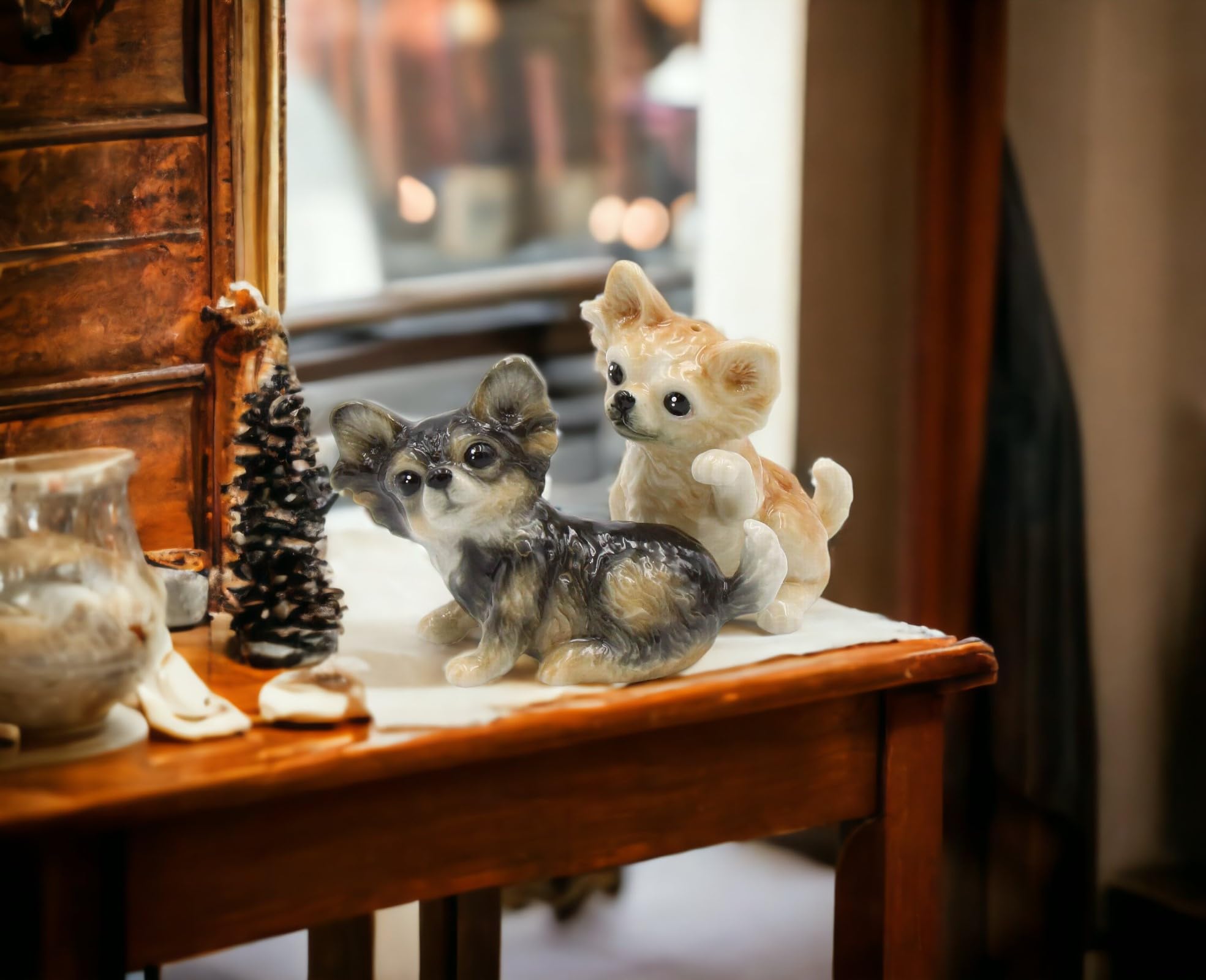 Cosmos Gifts 20774 Fine Porcelain Chihuahua Dog Salt And Pepper Shakers Set, 3-1/2'' L