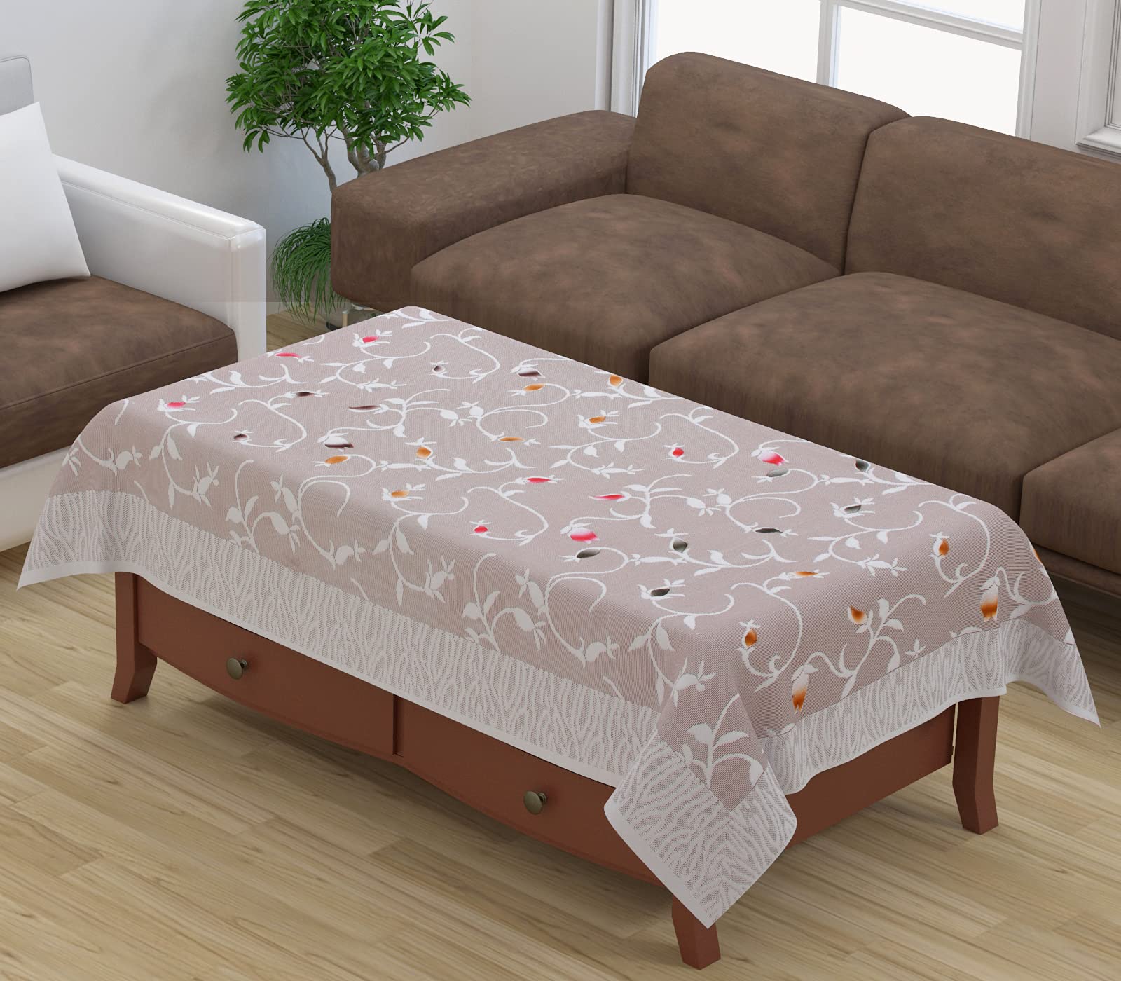 Castiqa Floral 4 Seater Table Cover (Multicolor, Polyester)
