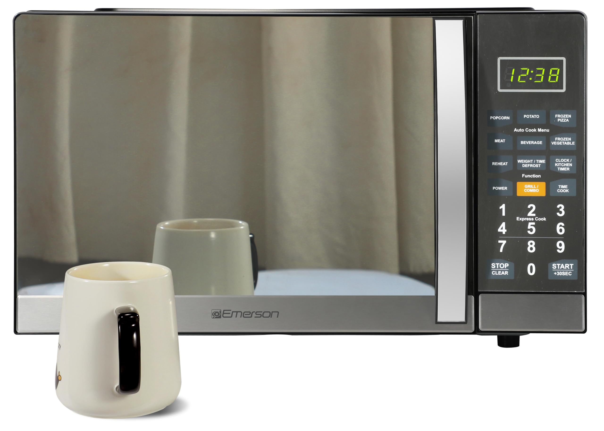 Emerson MWG1191SB Microwave with Built-in Grill Function, 1100W, LED Timer Display 11 Power Levels, 9 Preset Cooking Options, Re