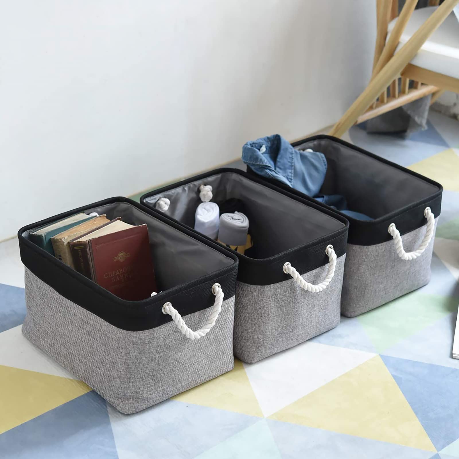 Sacyic Storage Bins, Storage Cubes Storage Containers For Organizing With Handles For Organizer Bins (15.7 X 11.8 X 8.2 Inches)