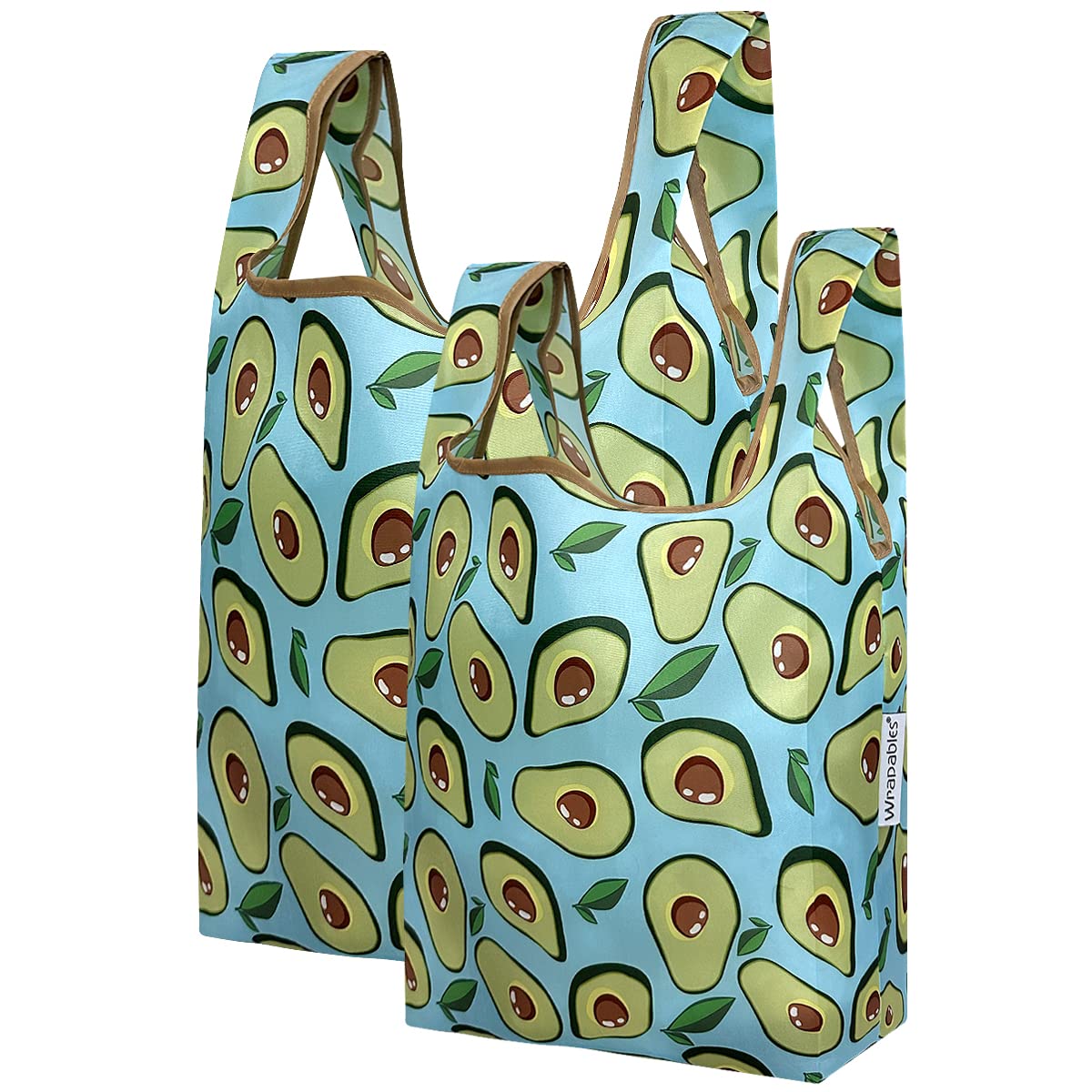 Wrapables Jolibag Collection Reusable Shopping Bag (Set Of 2), Avocado
