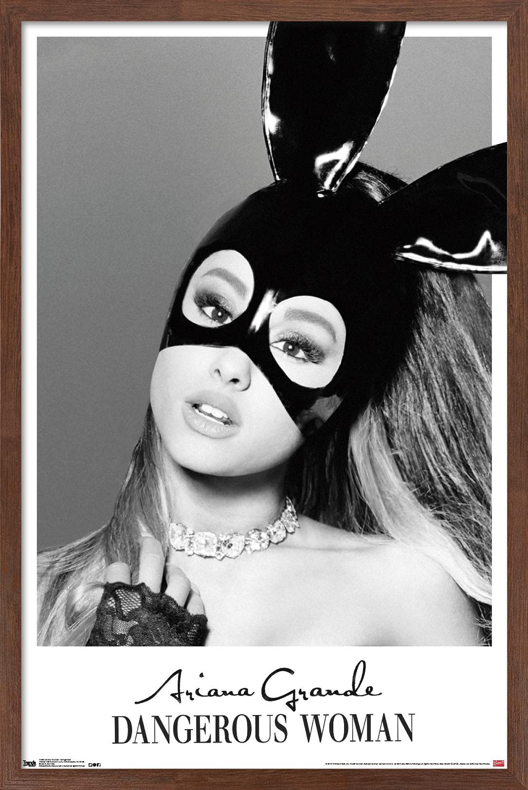 Trends International Ariana Grande - Dangerous Wall Poster, 14.725'' X 22.375'', Mahogany Framed Version