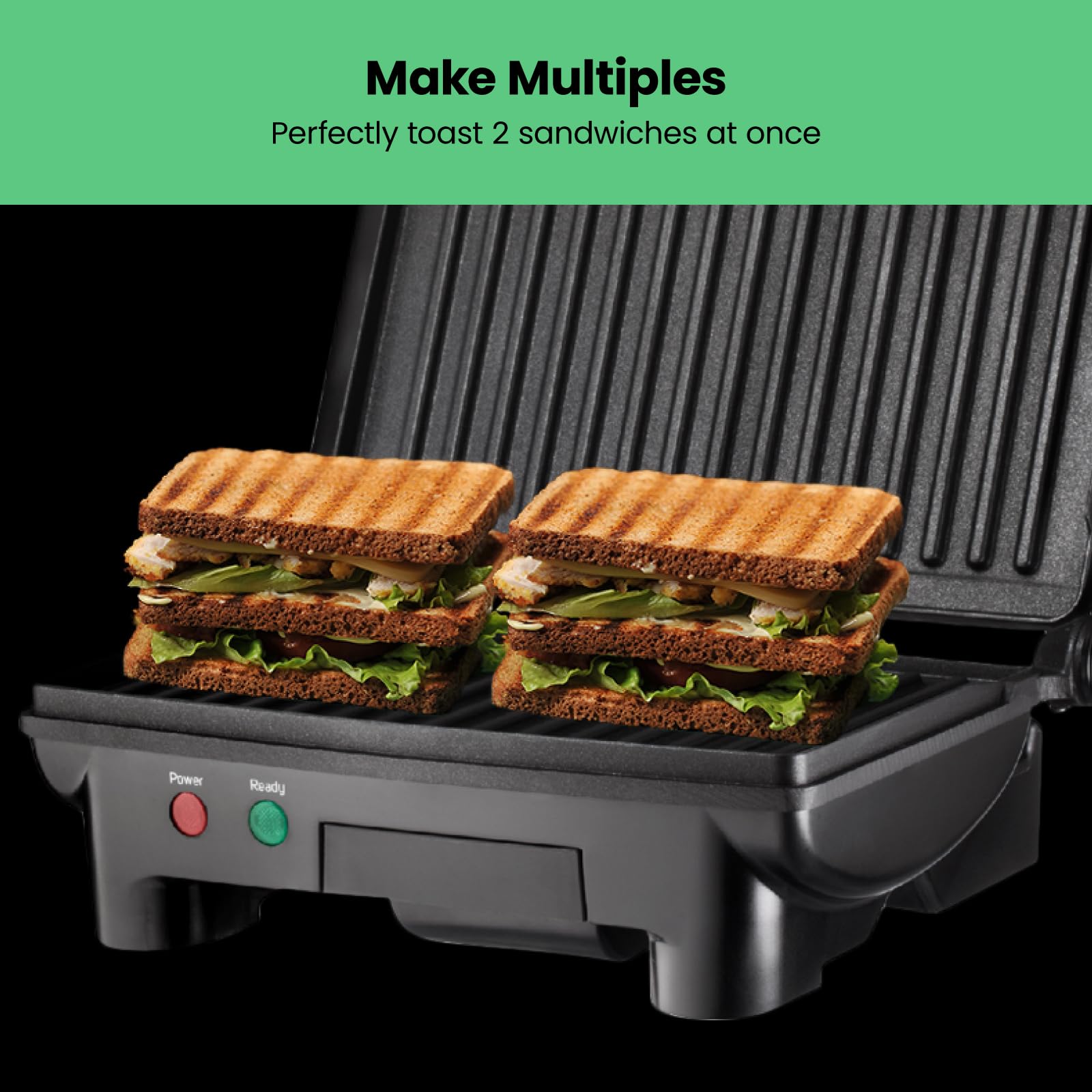 Chefman Electric Panini Press Grill And Gourmet Sandwich Maker W/ Non-Stick Coated Plates, Opens 180 Degrees To Fit Any Type Or
