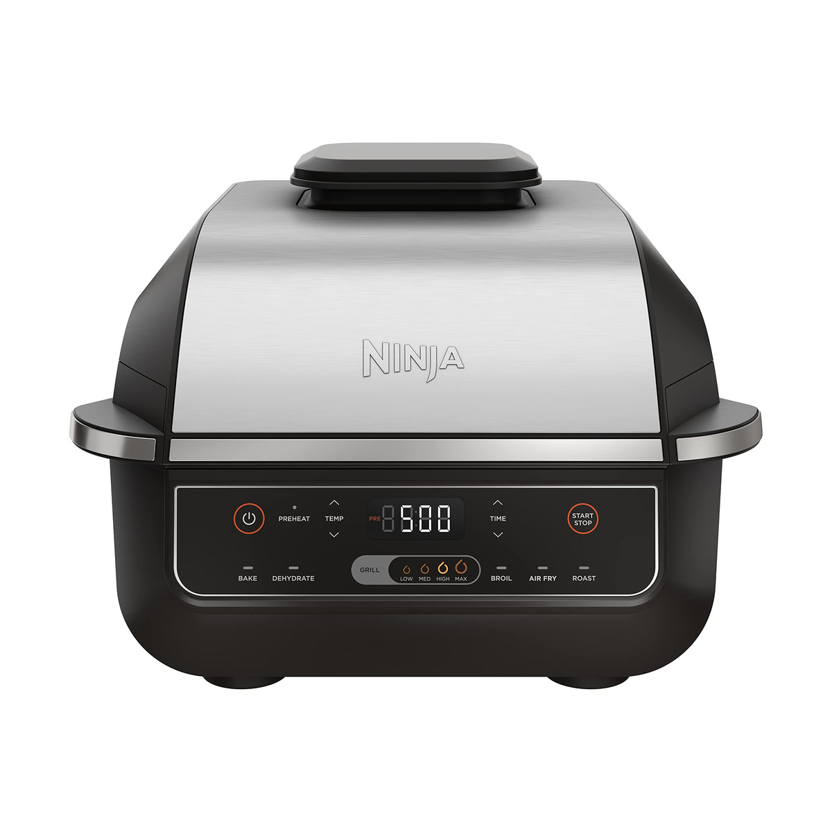 Ninja Eg201 Foodi 6-In-1 Indoor Grill With Air Fry, Roast, Bake, Broil, & Dehydrate, 2Nd Generation, Dishwasher Safe, Black/Silv