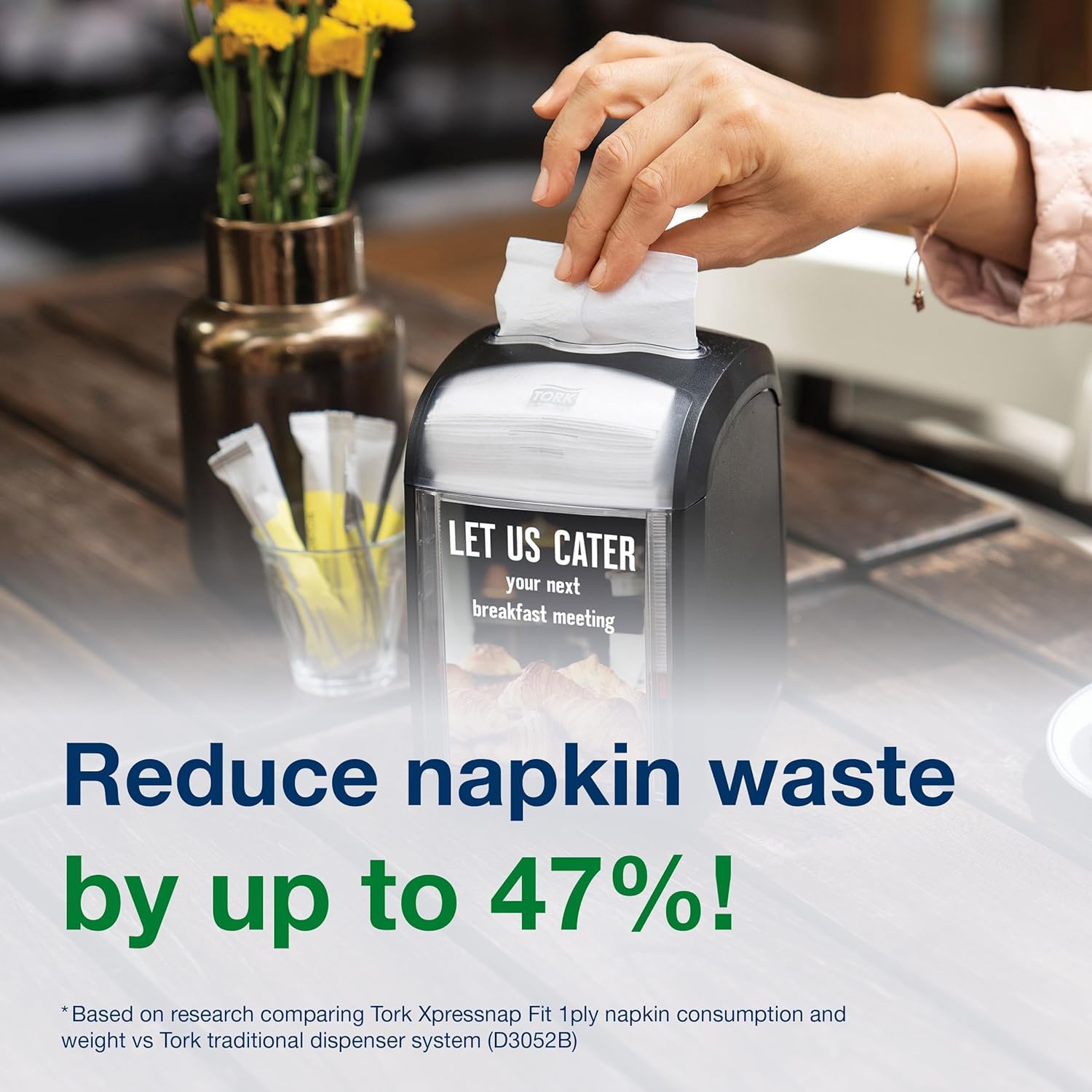 Tork Xpressnap Counter Napkin Dispenser Black N4, Versatile Design, Signature Range, 5.7'' X 7.5'' X 12.1'', 6432000