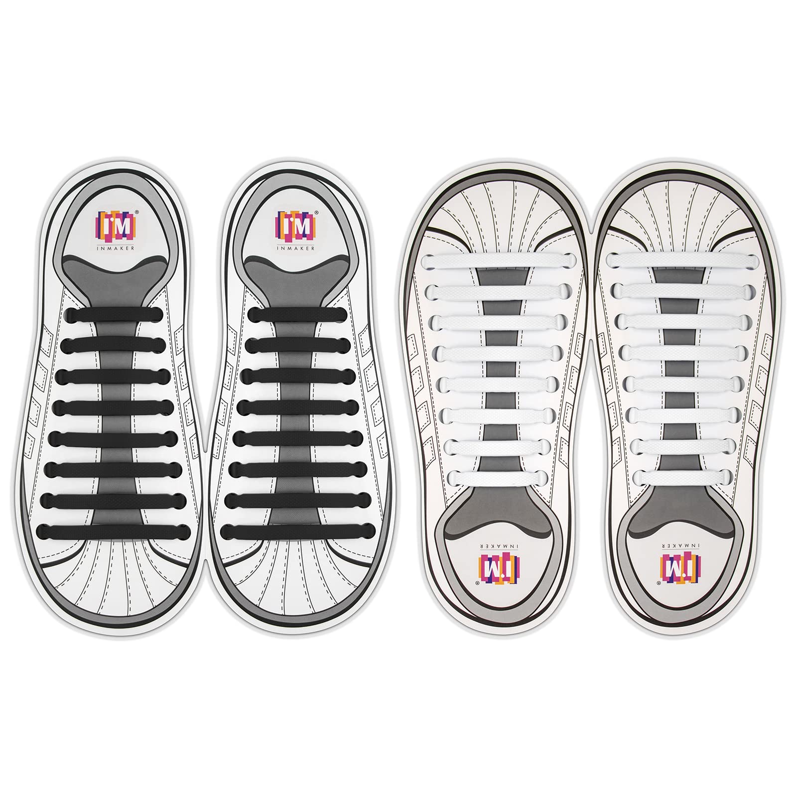 Inmaker No Tie Shoelaces, Pack Of 2, Elastic Shoe Laces For Kids And Adults