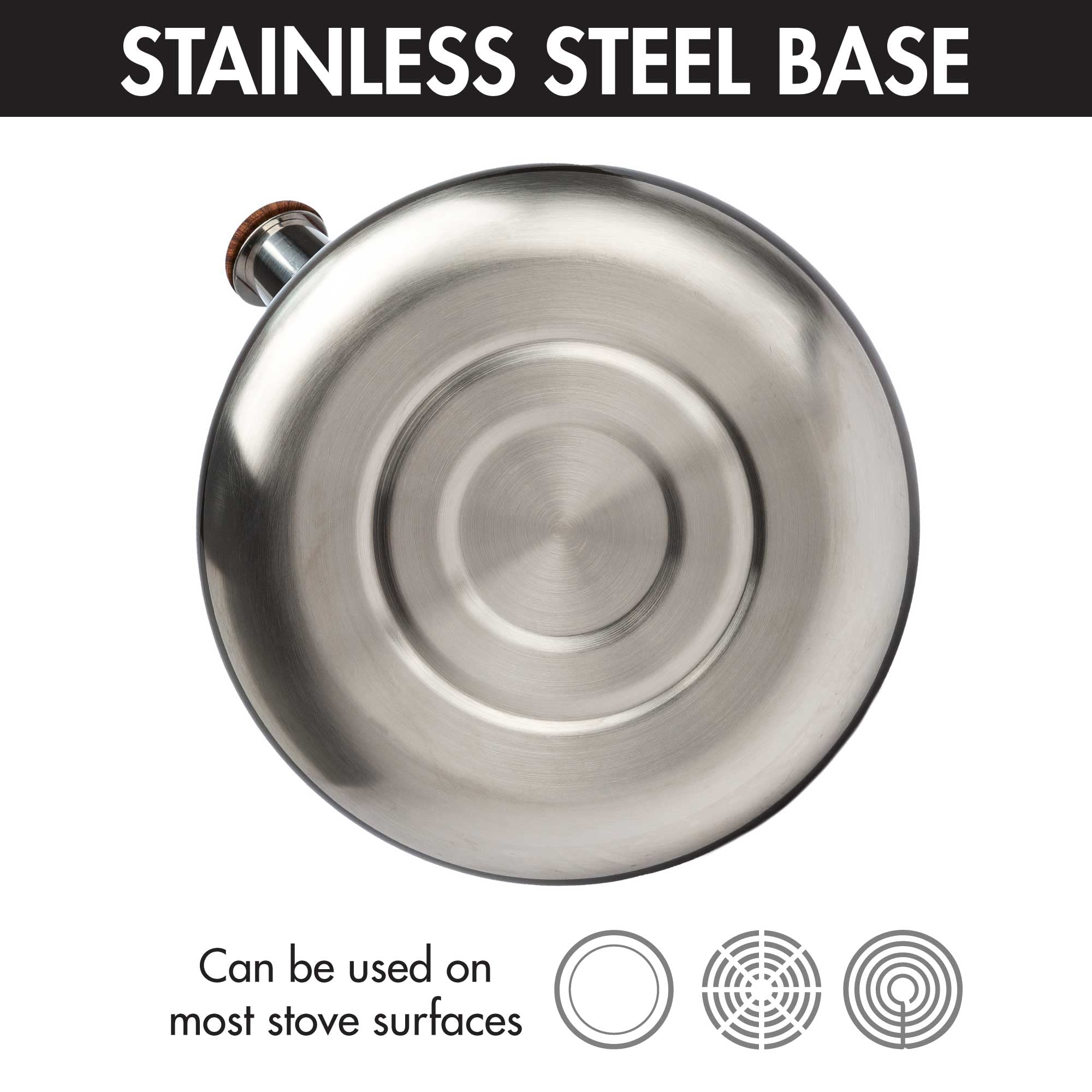 Primula Avalon Whistling Stovetop Tea Kettle, Food Grade Stainless Steel Wide Mouth, Fast To Boil, Cool Touch Handle, 2.5-Quart,