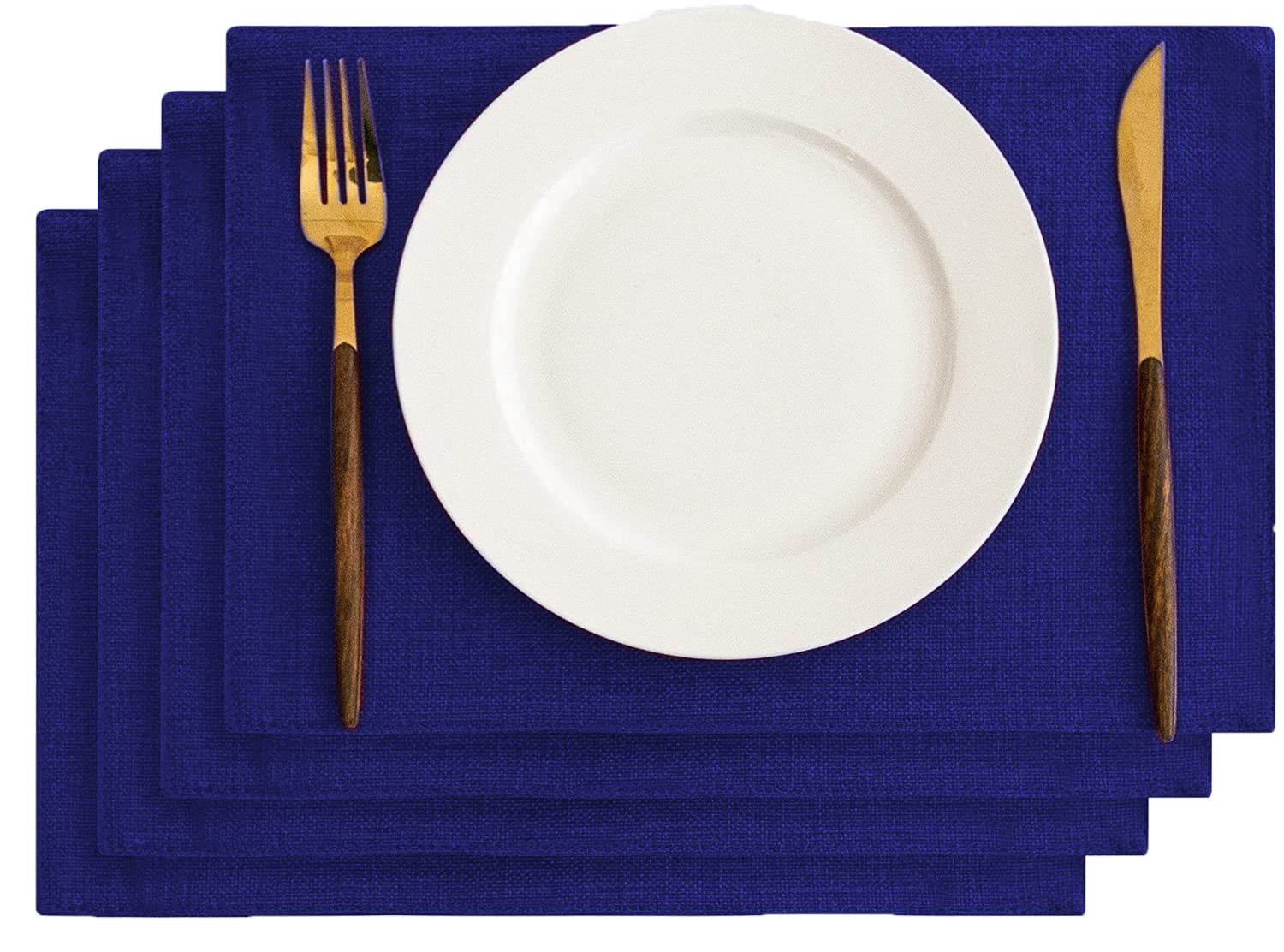 Cloth Placemats Set of 4,Pure Cotton Fabric Placemats 11X 19 Inches(48 X28 cm) Machine Washable Thick Double Layer Reversible Co