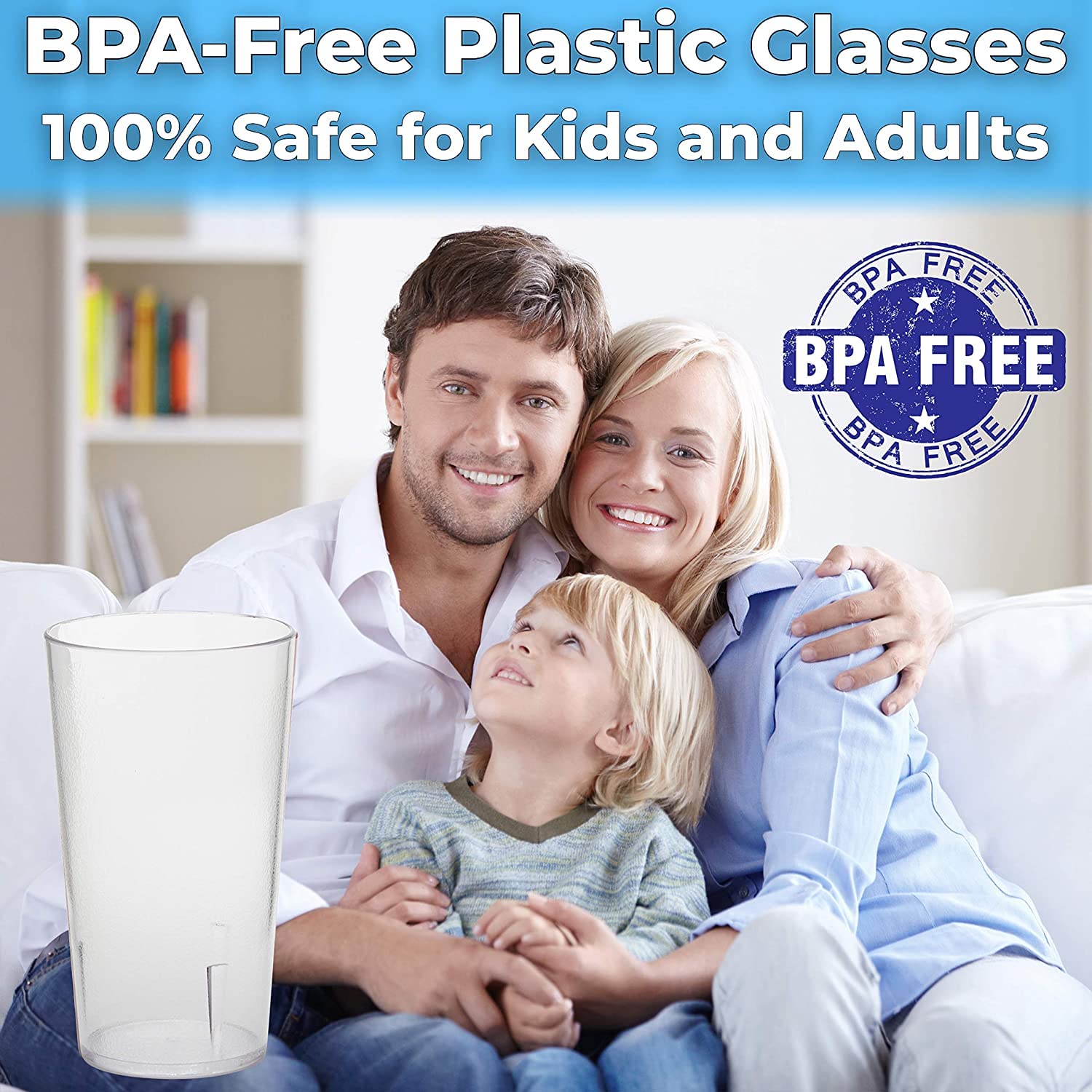 Restaurant Grade Bpa Free 12Oz Clear Plastic Cup 24Pk. Break Resistant Drinking Glasses. Reusable, Stackable & Shatterproof. Bes