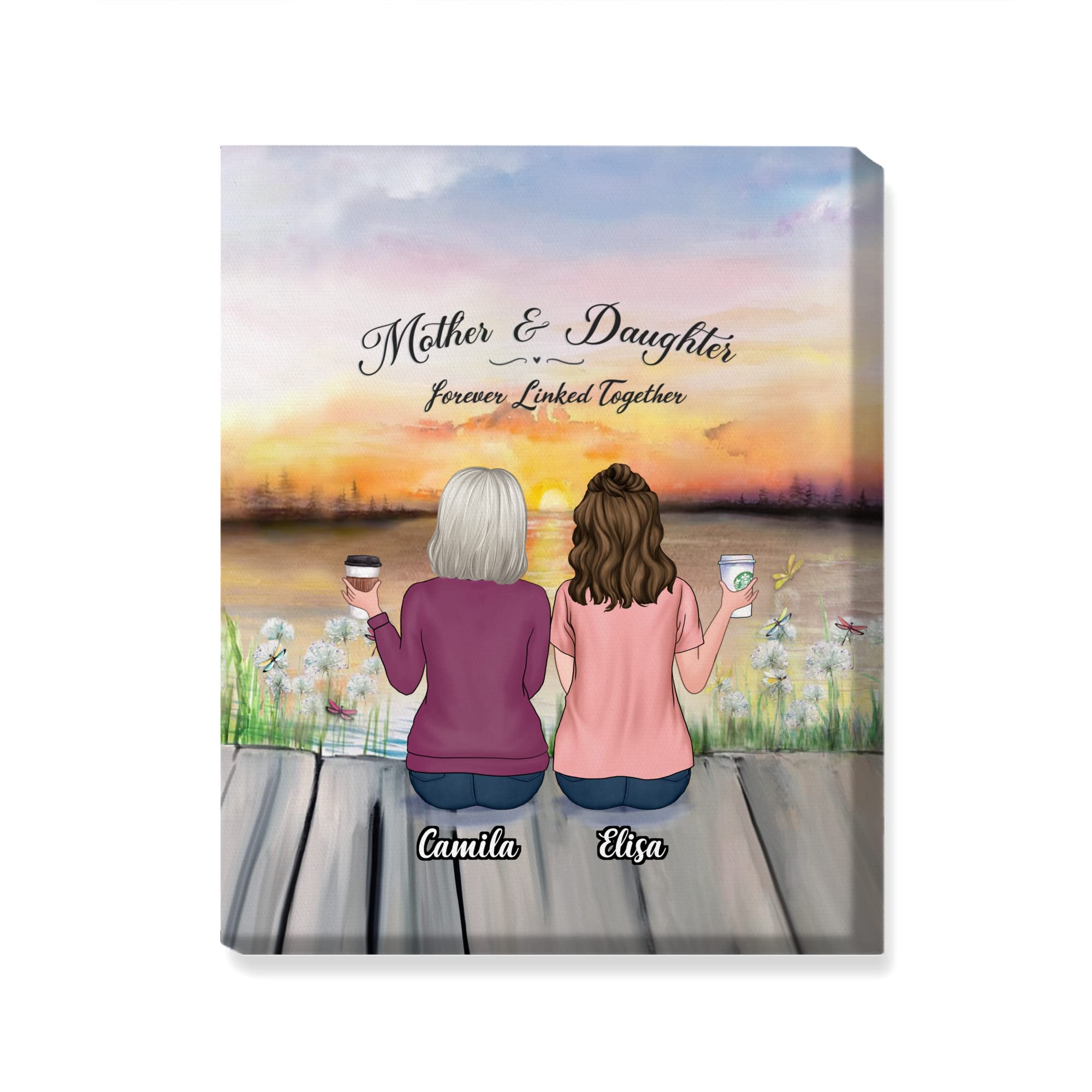 Gossby Custom Mom Wrapepd Canvas - Custom Gift For Mom From Daughter With Design, Name - Mother Daughter Art Gift - Mothers Day,