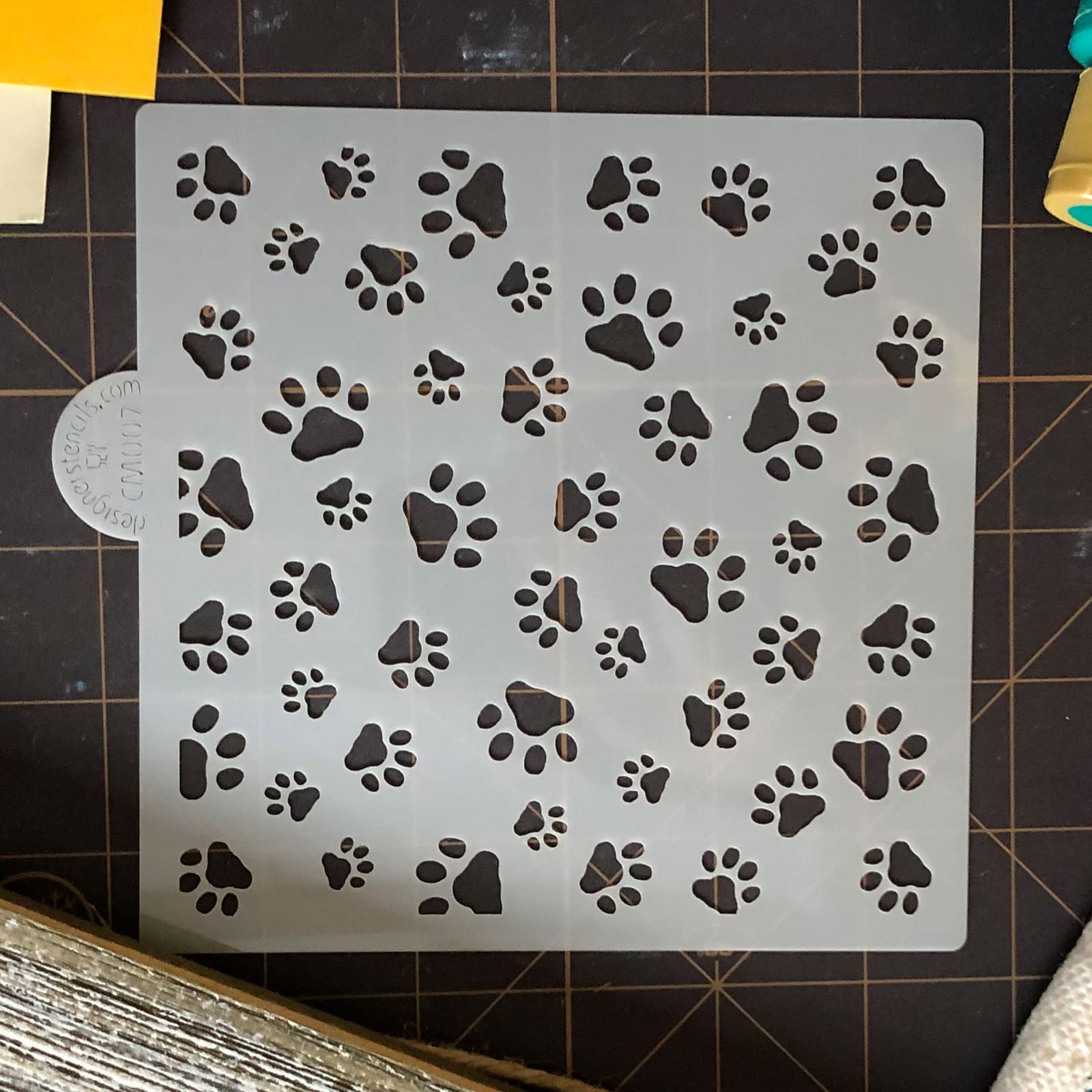 Mini Dog Paws Allover Cookie And Craft Stencil By Designer Stencils