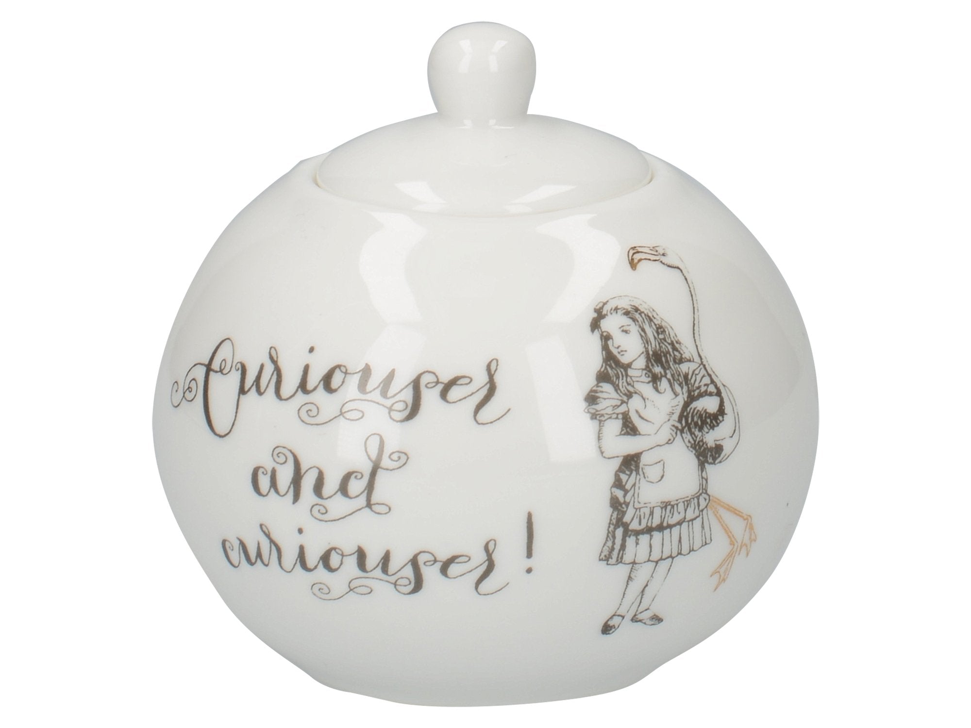 Creative Tops V&A Alice In Wonderland Milk Jug And Sugar Bowl Set With Decorative Illustrations, 18 X 7.5 X 7 Cm, White, 2 Count