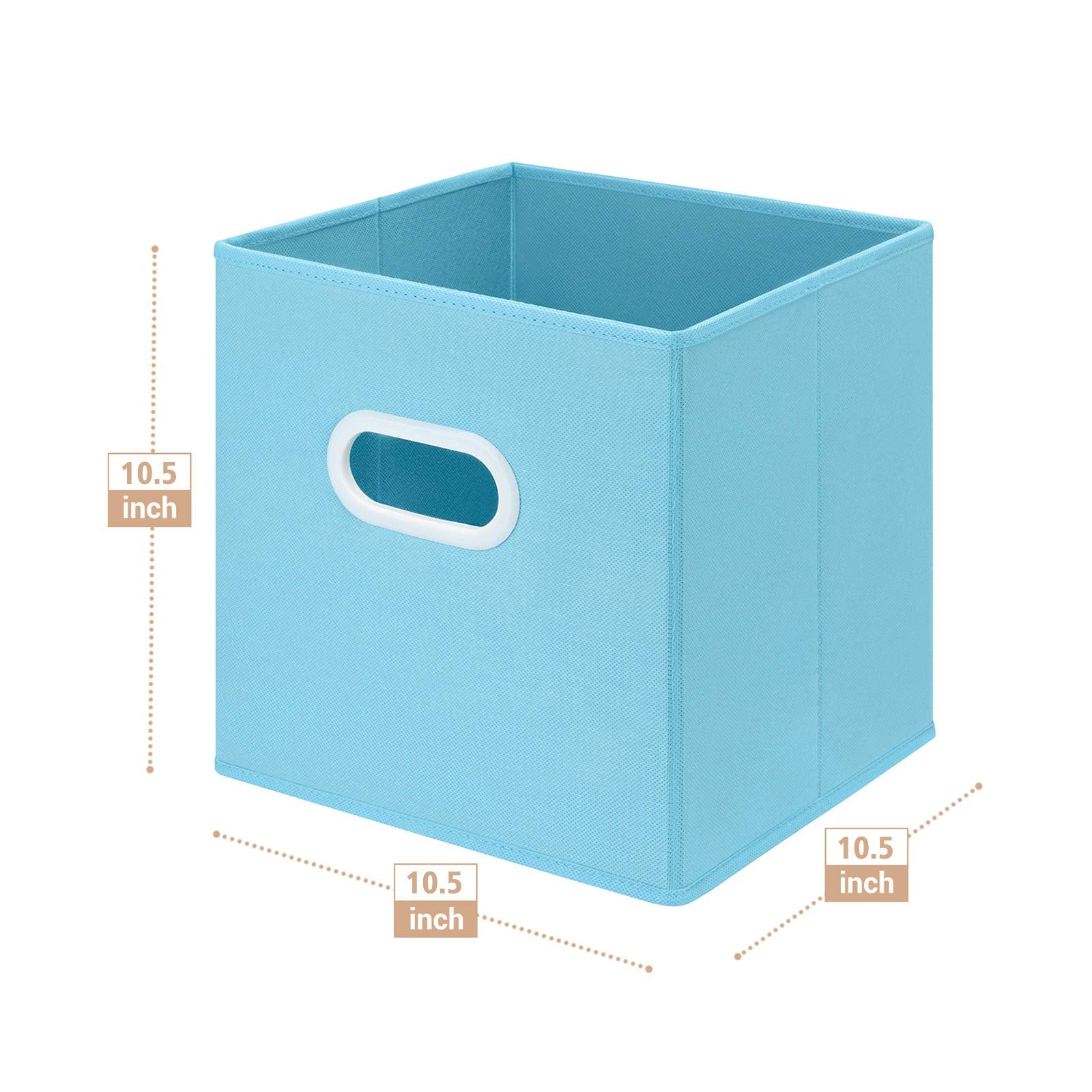 Maidmax Cloth Storage Bin With Dual Plastic Handles For Home Closet Nursery Drawers Organizers, Foldable, 6 Colors, 10.5  10.5