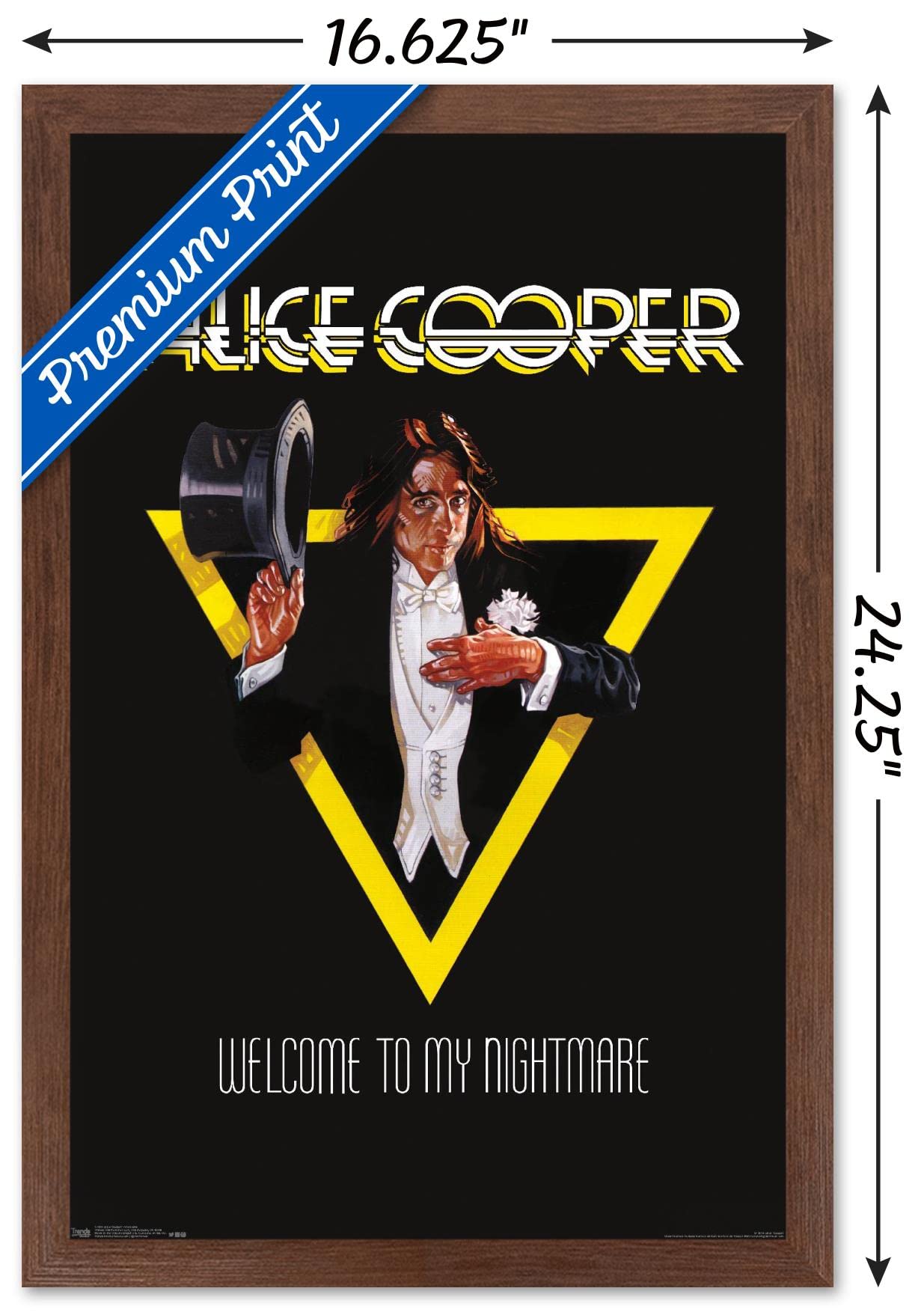 Trends International Alice Cooper - Welcome Wall Poster, 14.725'' X 22.375'', Mahogany Framed Version
