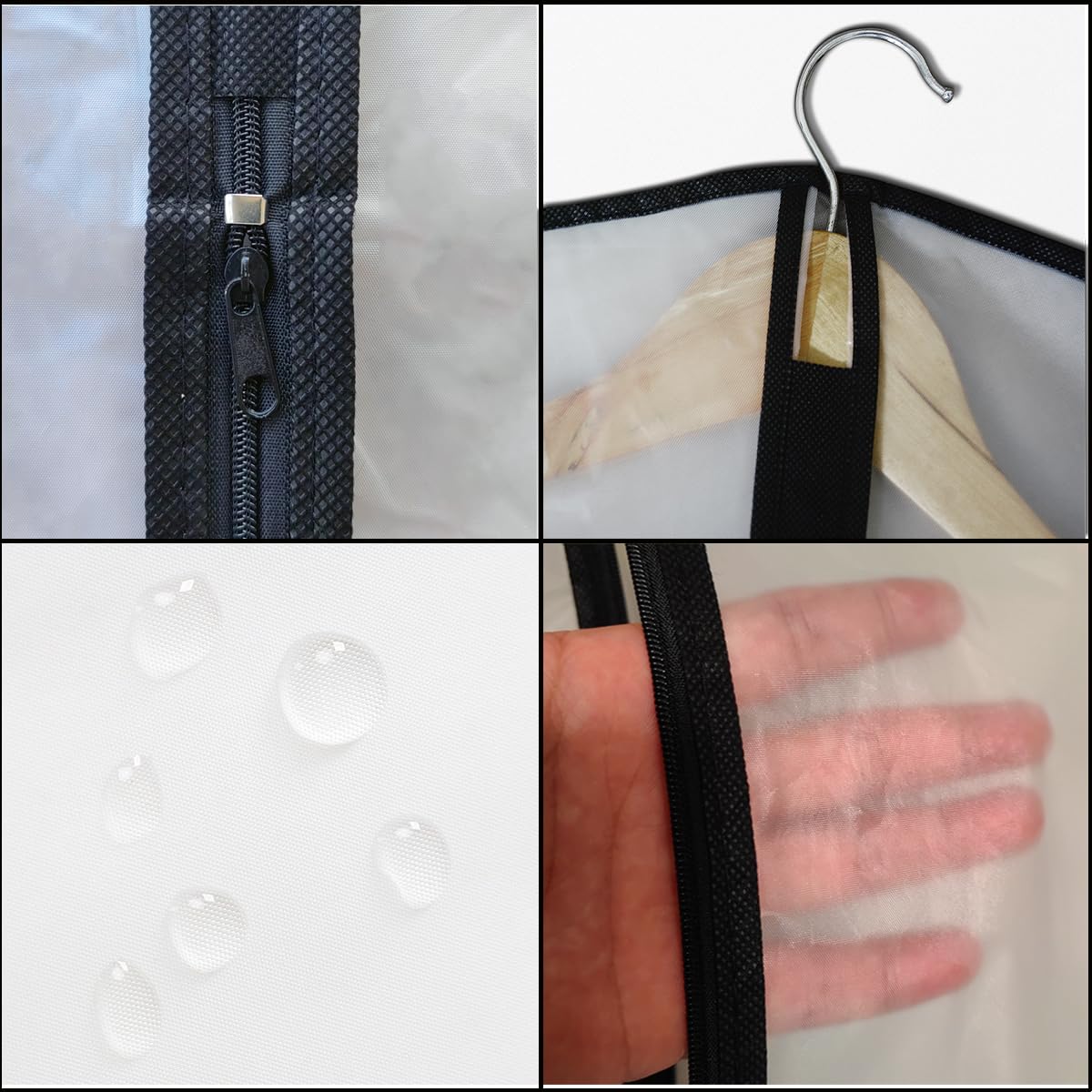 Clear Suit Bags For Closet Storage,40'' Garment Bag For Storage,12 Pack Garment Bags For Hanging Clothes,Breathable Lightweight