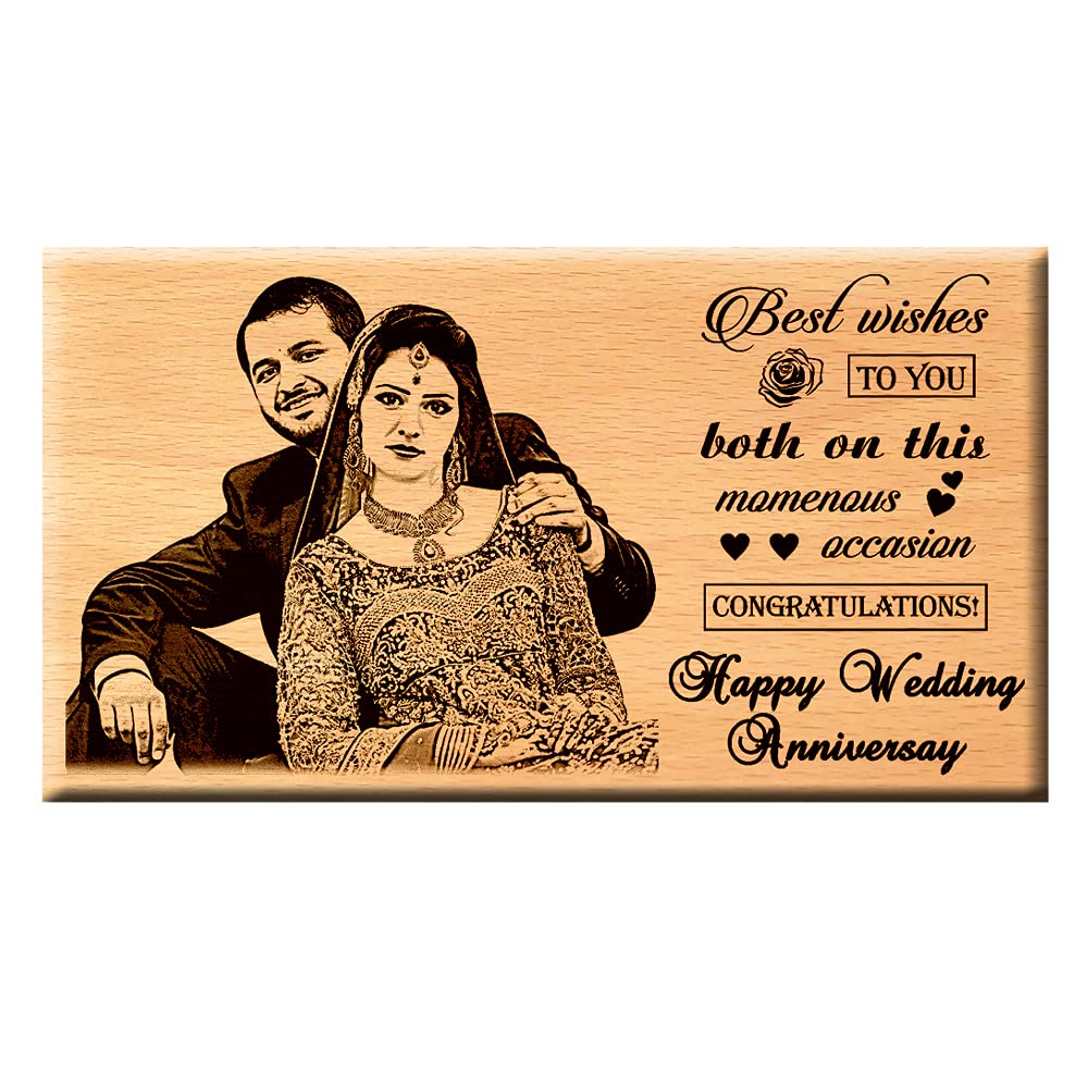 Amazing Gifts Wedding Anniversary Present For Husband Customize Engraved Wooden Plaque 7X4Inch,Tabletop