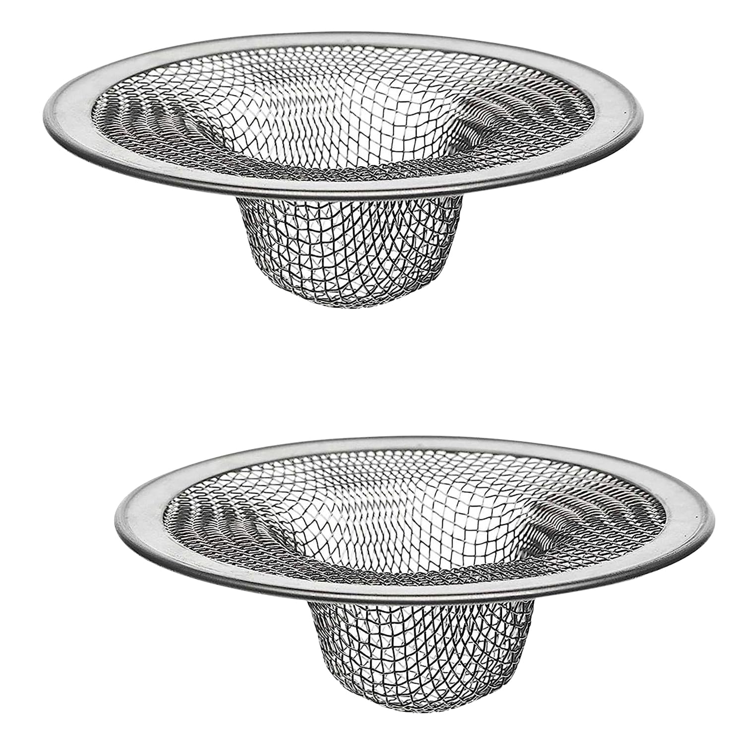 Bathroom Sink Strainer 2 Pack 2.75 & 2 ''Inch At The Top I Drain Strainer Hair Catcher For Kitchen I Shower Bathtub Mesh Stainle