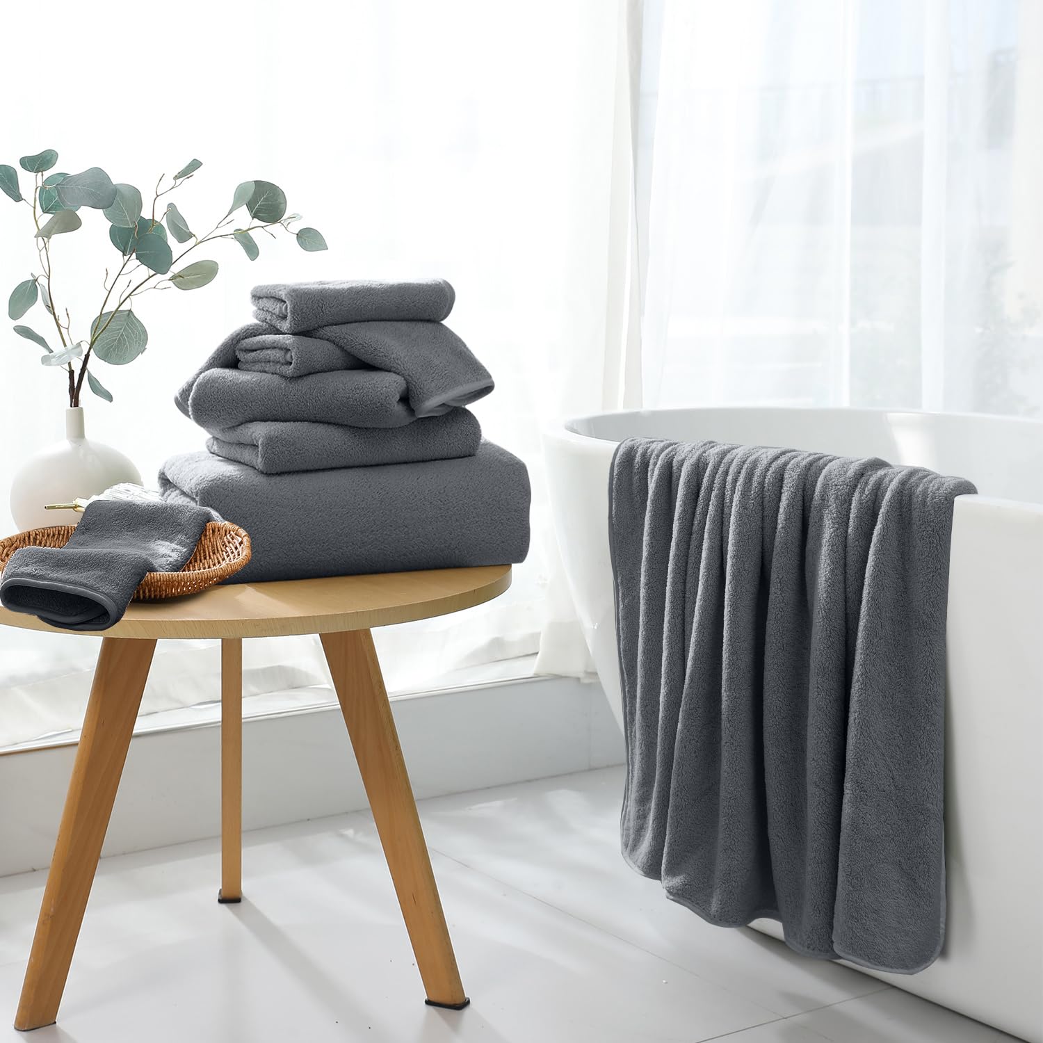 Extra Large Bath Sheet 4 Piece (35''X70'')-Ultra Soft Oversized Bath Towel,Bath Sheet Towel Set For Bathroom Hotel,Plush Highly