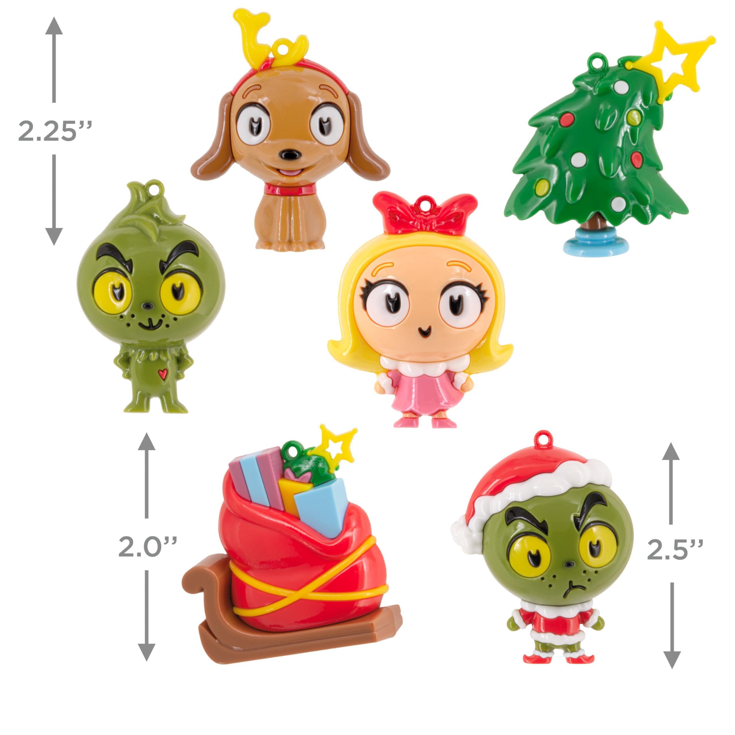Hallmark Dr. Seuss s How The Grinch Stole Christmas! Series 1 Mystery Christmas Ornaments, Shatterproof, Set of 2, Gifts for Dr.