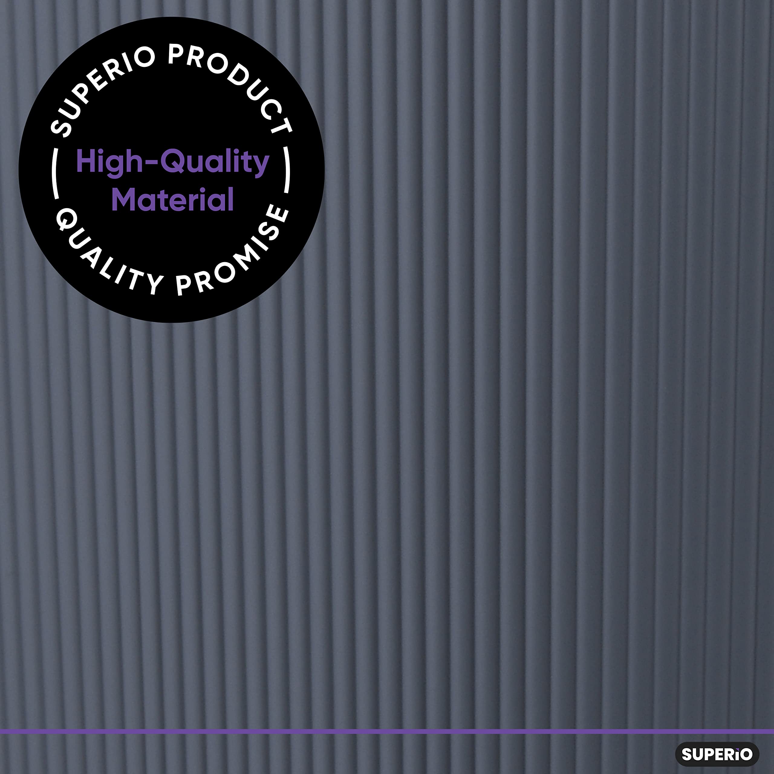 Superio Ribbed Collection - Decorative Plastic Toilet Bowl Brush And Holder Set, Grey (2 Pack) Cleaner Scrubber For Bathroom