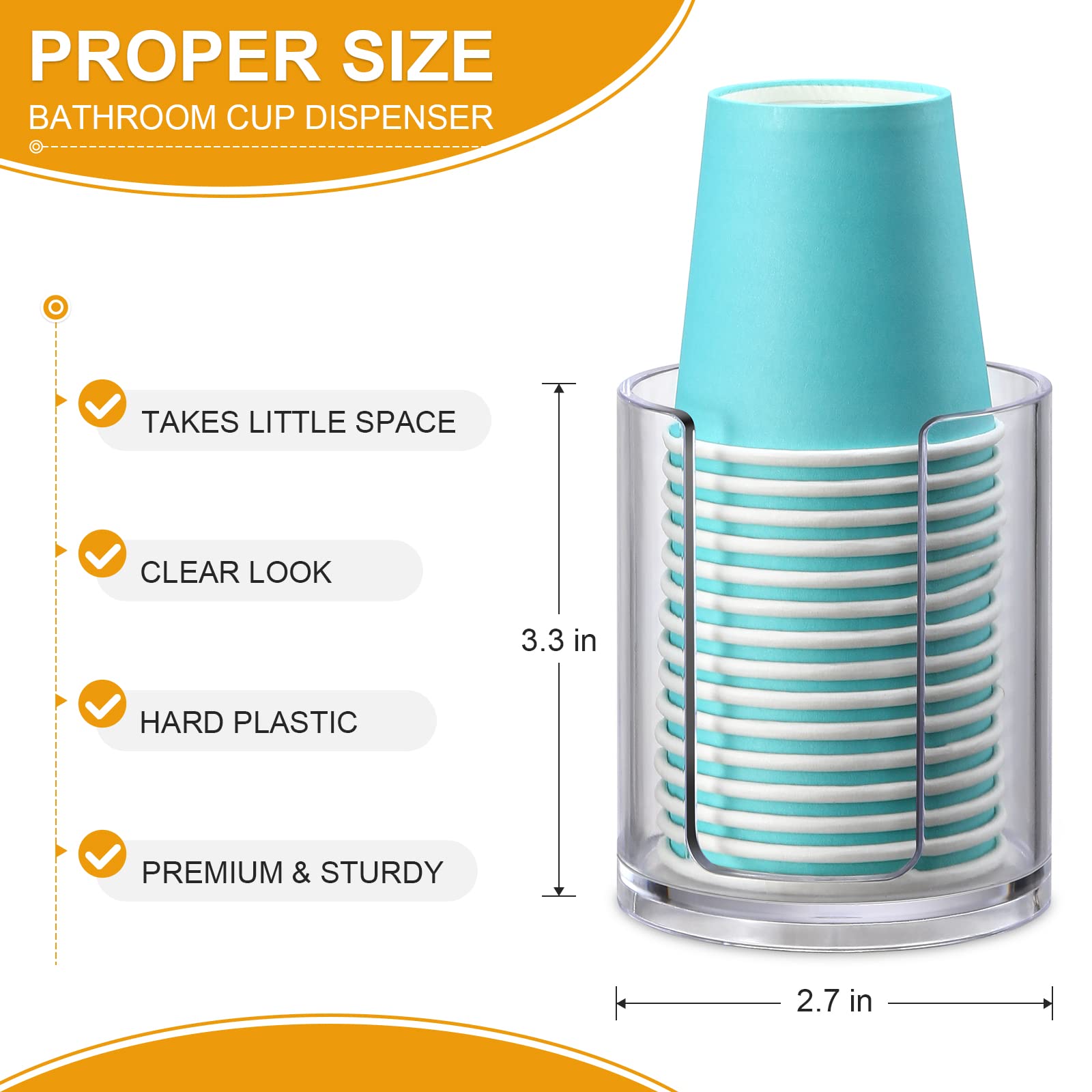 Aozita Bathroom Cup Dispenser, 2 Pack Mouthwash Cups Holder, Small Disposable Paper Cup Holders For Rinsing Cups On Bathroom Van