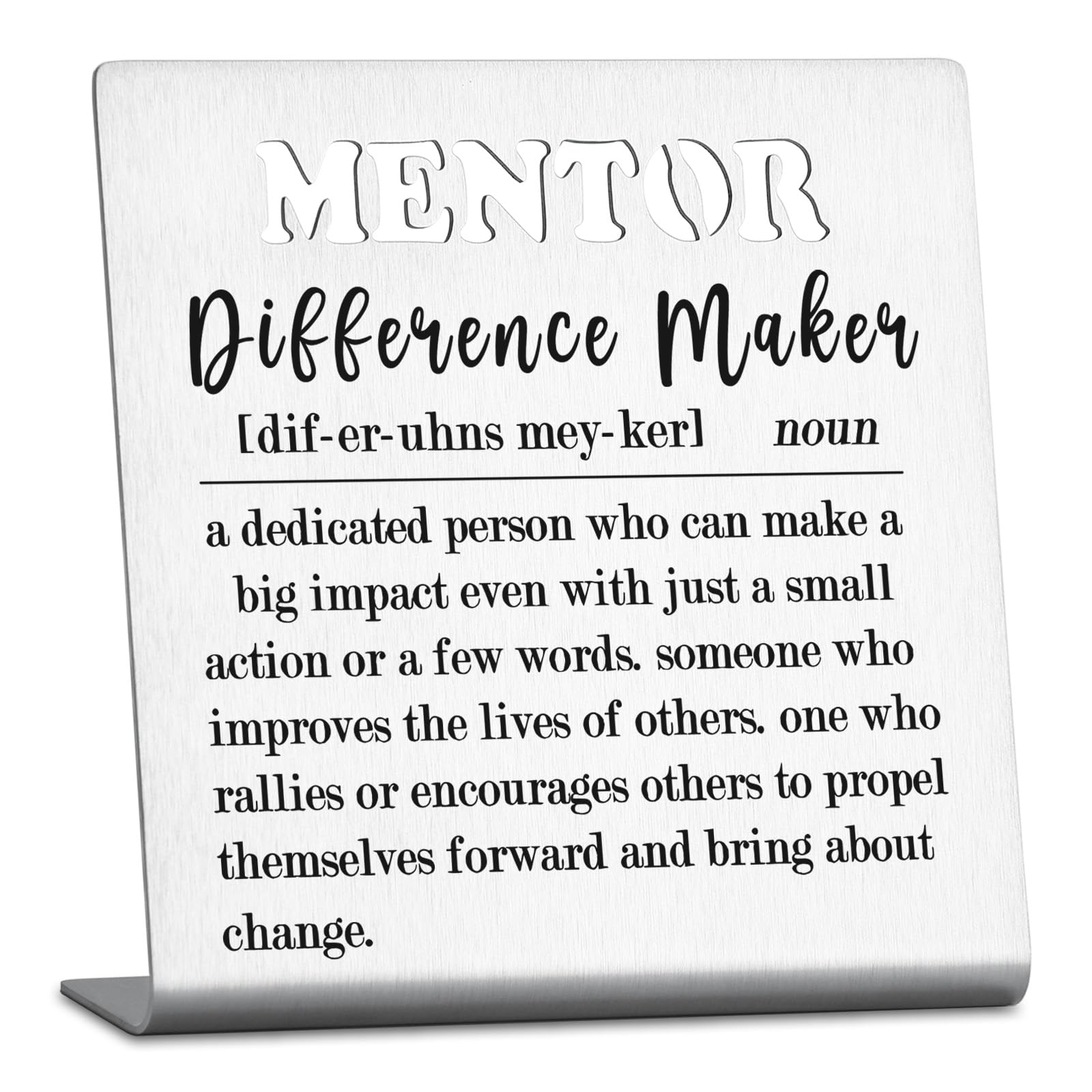 SOSREBEDR Thank You Appreciation Sign for Mentor, 'Thank You for Being Part of My Life', 4 x 4 Stainless Steel Tabletop Decor Si