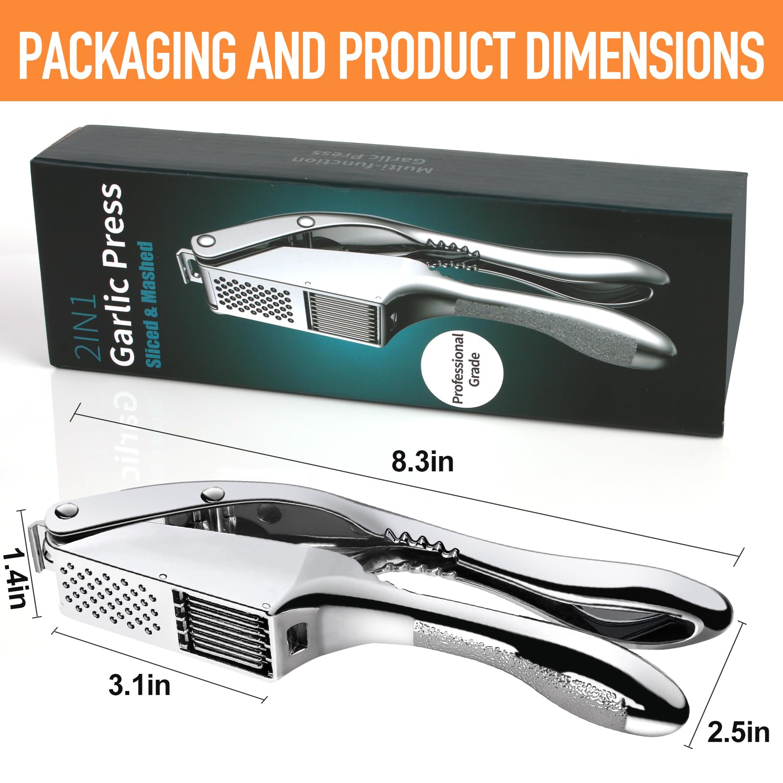Garlic Press And Slicer 2 In 1,Effortlessly Crush, Slice, And Mince Garlic,With This Versatile Kitchen Tool - Perfect For Home C