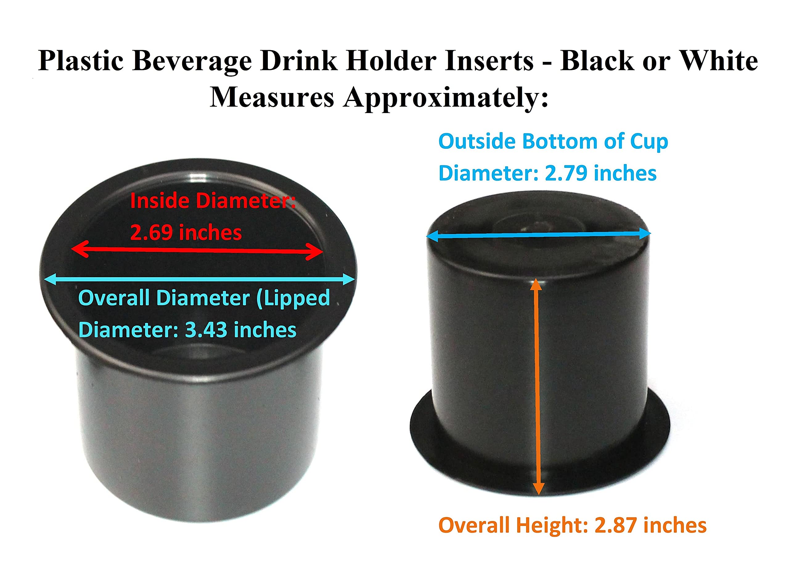 Plastic Small 2 7/8 inch Black Drop in Beverage Drink Can Holder Insert Perfectly Fits 12oz Beverage cans and 16oz Plastic Water Bottles Multipack Wholesale Bulk Listing Poker Table(2)