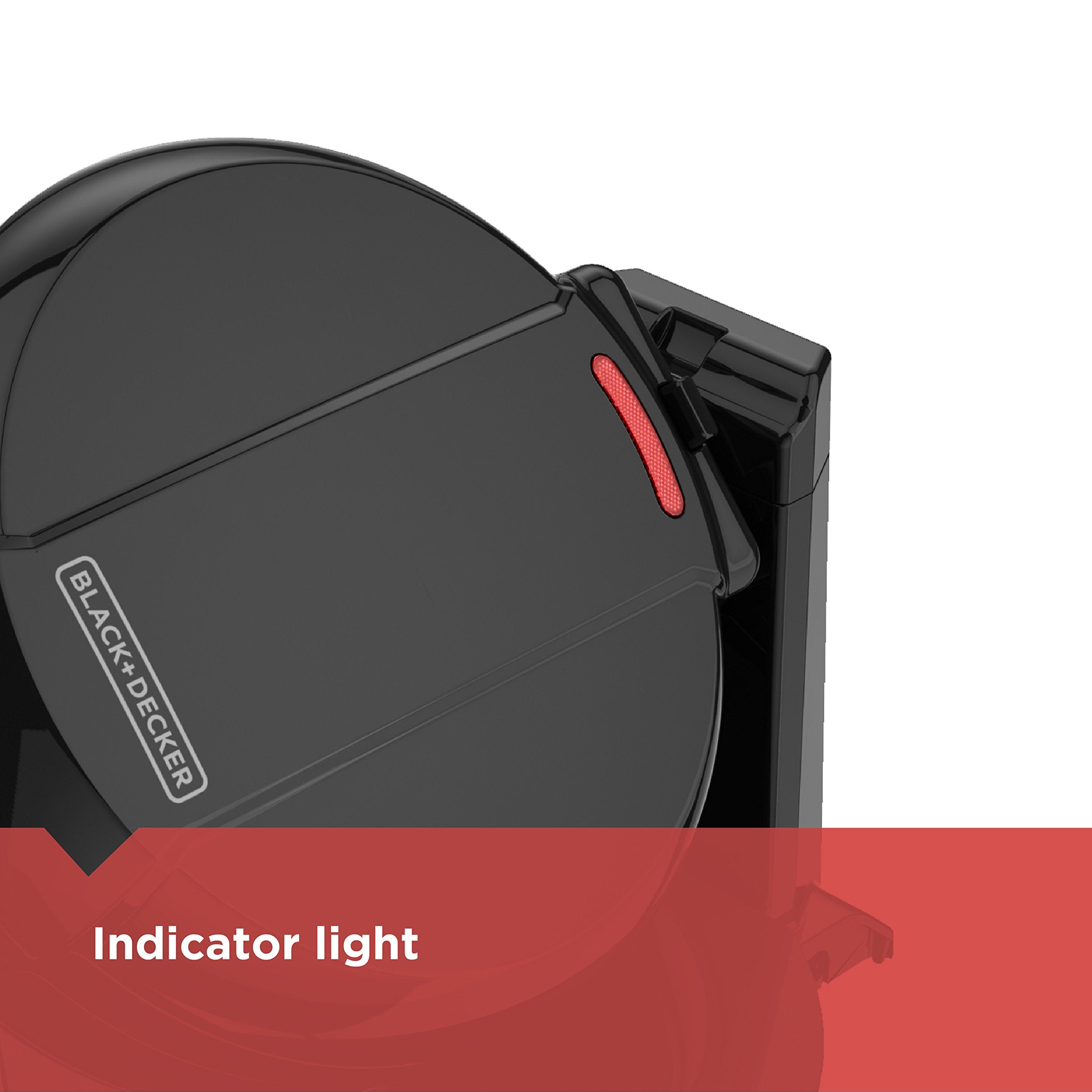 Black+Decker Rotating Waffle Maker, Black, Wmd200B