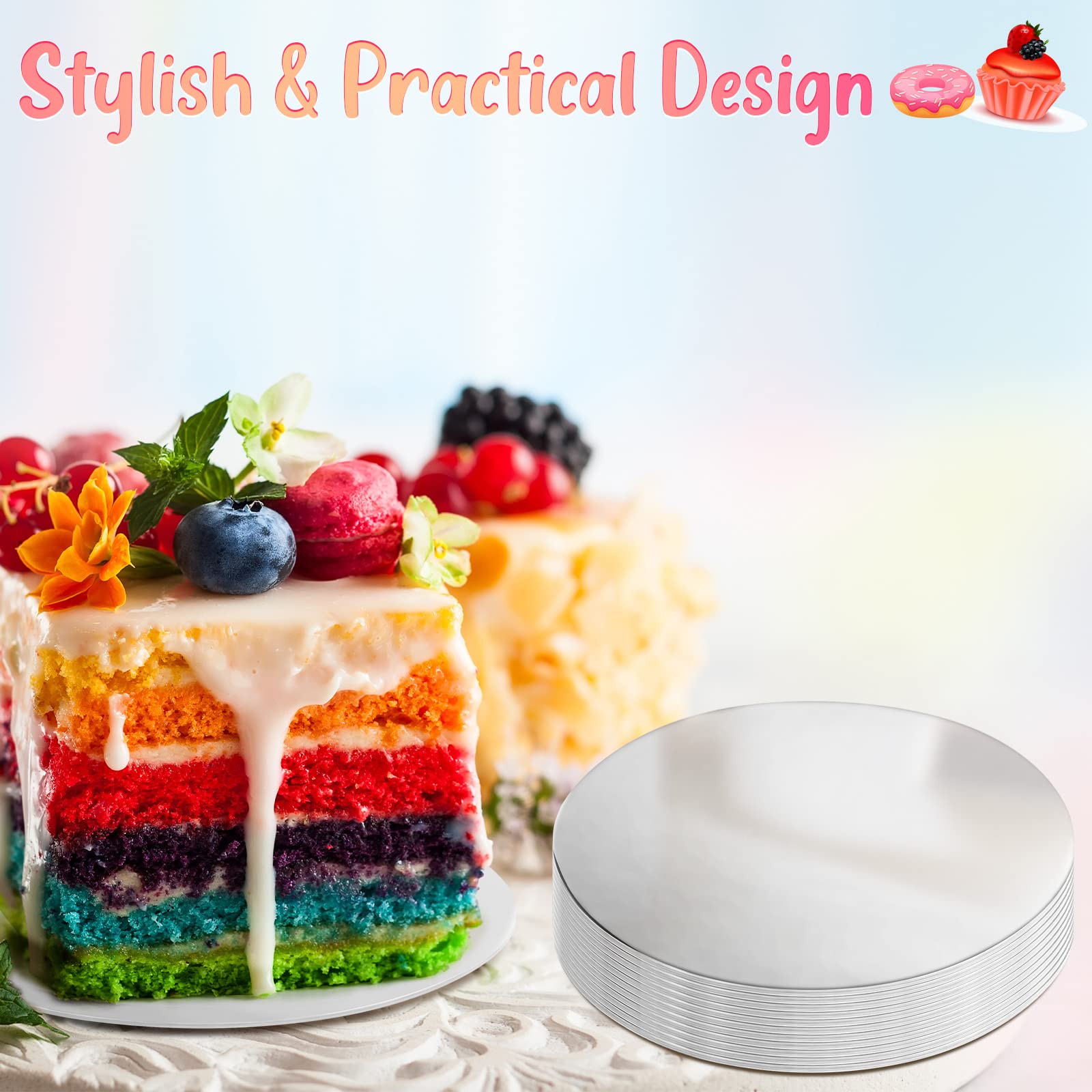 Cake Boards Round 4 Inch Mini Cake Circle Base Boards Disposable Cardboard Cake Plate Round Coated Cakeboard For Kitchen Baking