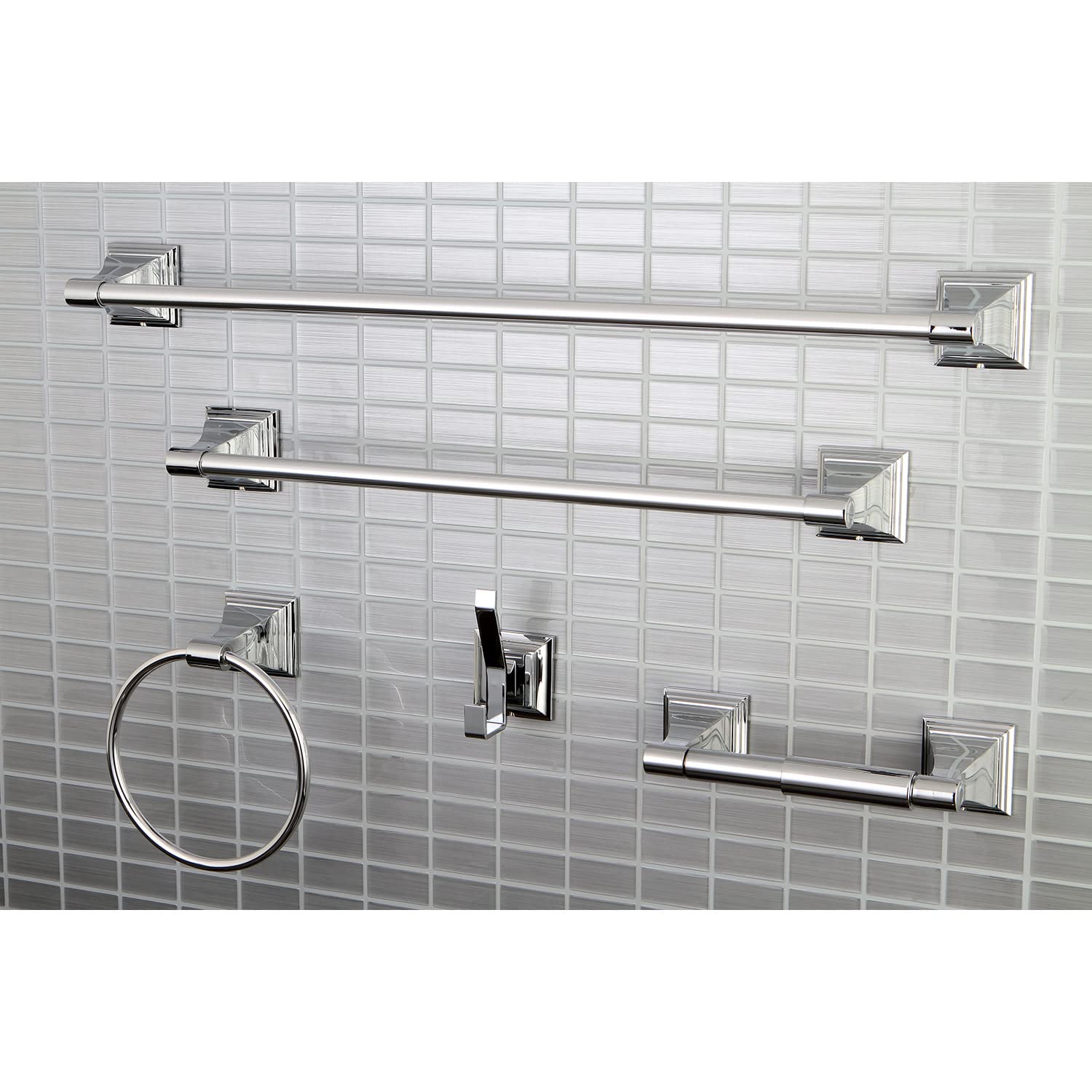 Kingston Brass BAHK61212478BB Monarch 5-Piece Bathroom Accessory Set  Brushed Brass