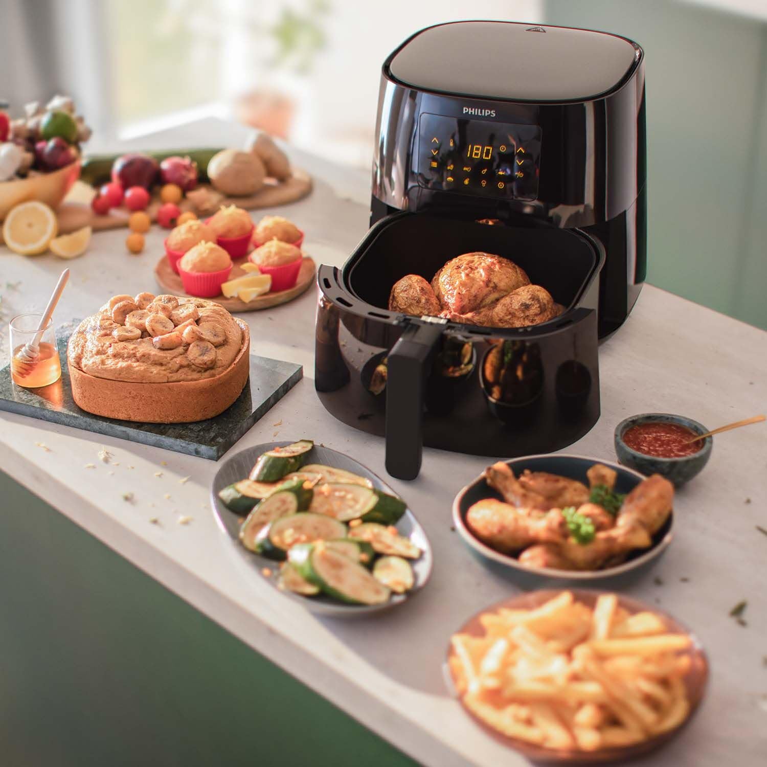 Philips Essential Airfryer Xl 2.65Lb/6.2L Capacity Digital Airfryer With Rapid Air Technology, Starfish Design, Easy Clean Baske