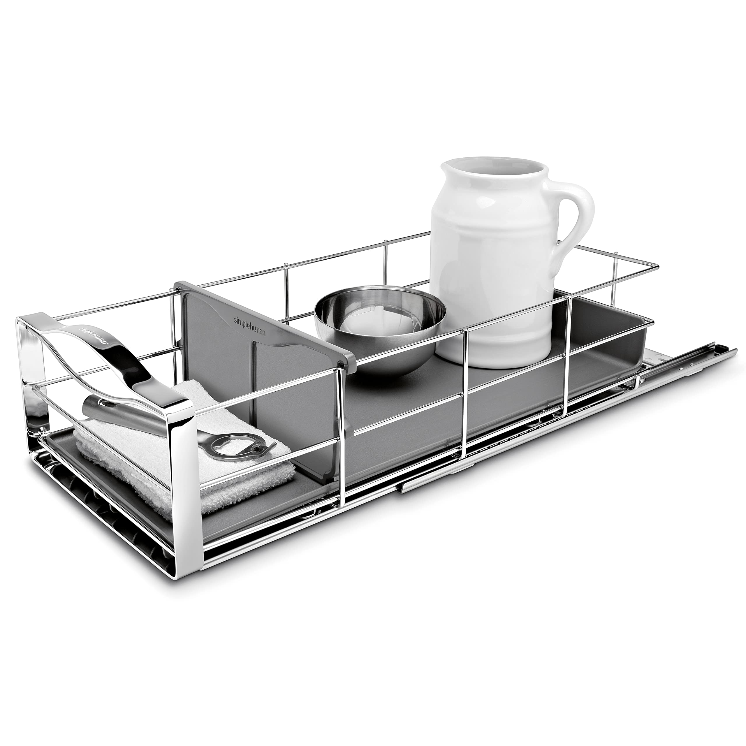 Simplehuman 9 Inch Pull-Out Cabinet Organizer, Heavy-Gauge Steel Frame