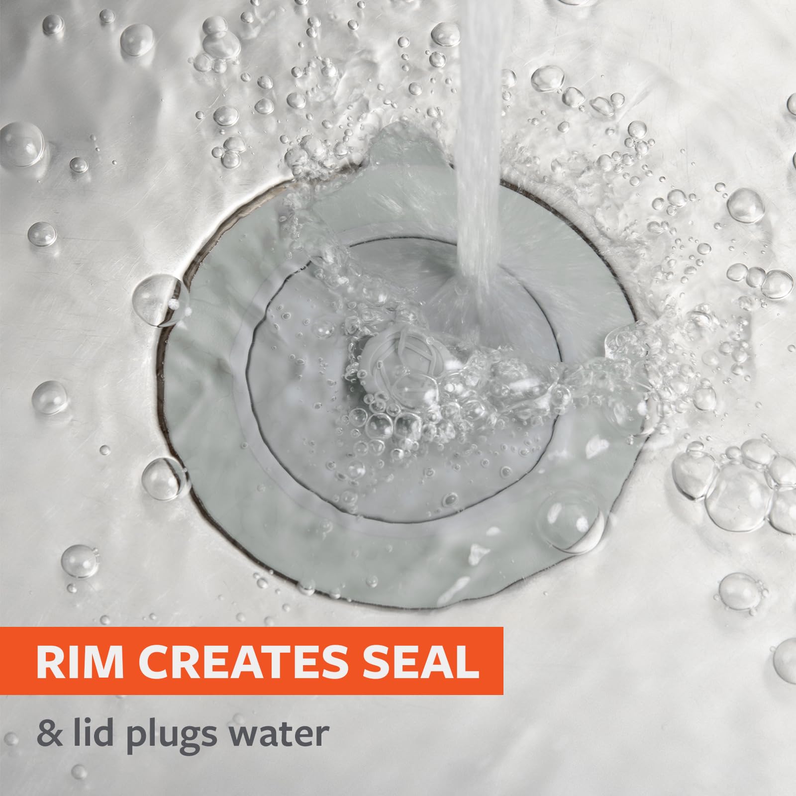 Full Circle Sinksational Sink Strainer With Stopper, Gray
