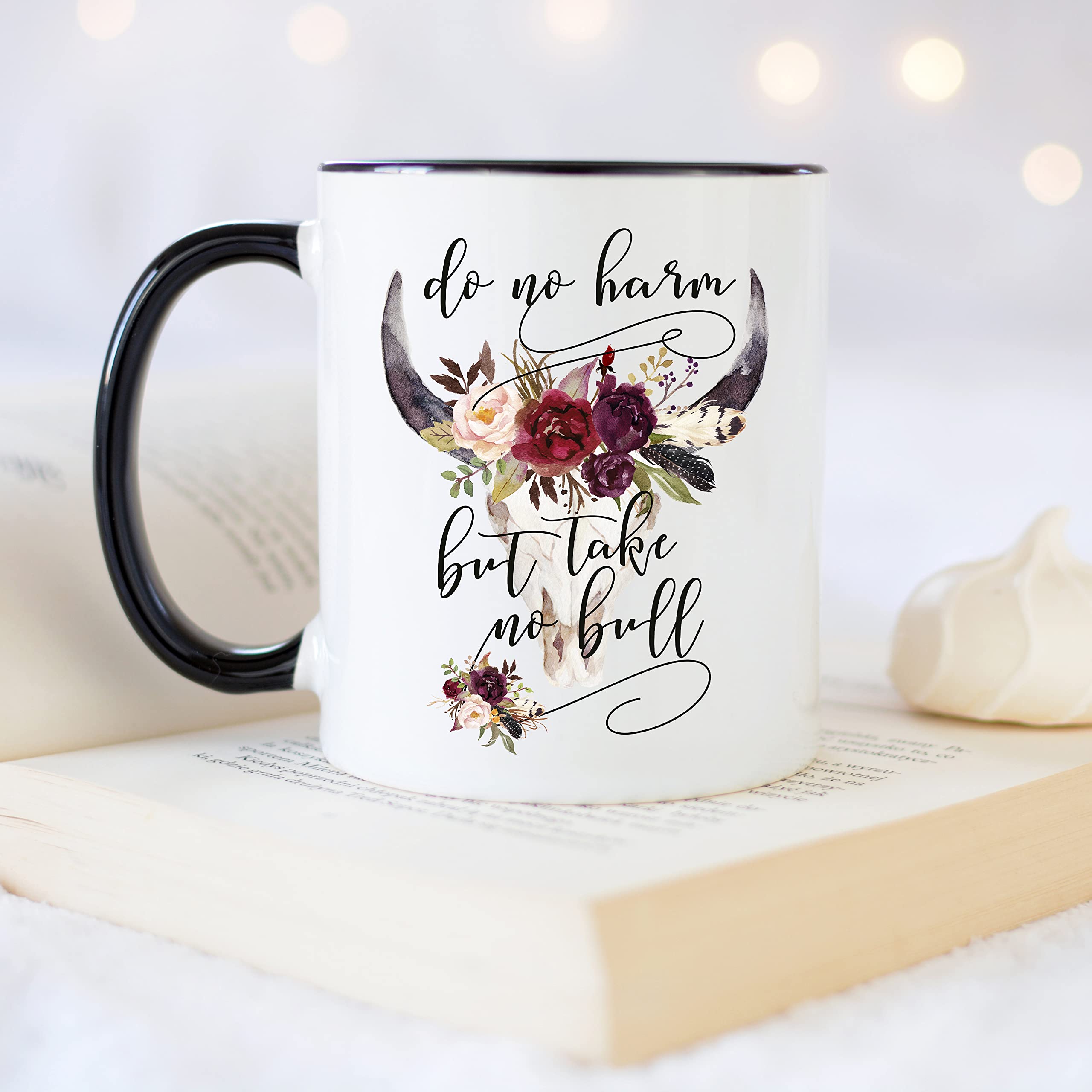 Younique Designs Do No Harm But Take No Bull Mug, 11 Ounces, Country Girl Coffee Mug For Women, Country Music Mug, Country Cup,